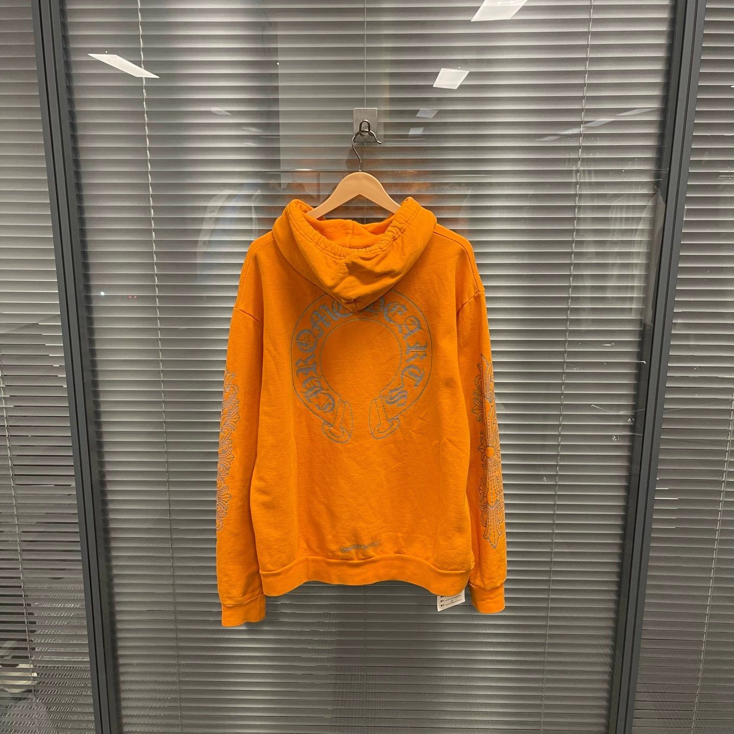 Chrome Hearts Orange Graphic Hoodie with Embroidered Sleeves Size US M / EU 48-50 / 2 - 2 Thumbnail