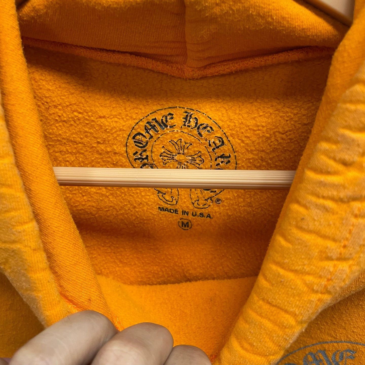 Chrome Hearts Orange Graphic Hoodie with Embroidered Sleeves Size US M / EU 48-50 / 2 - 3 Thumbnail