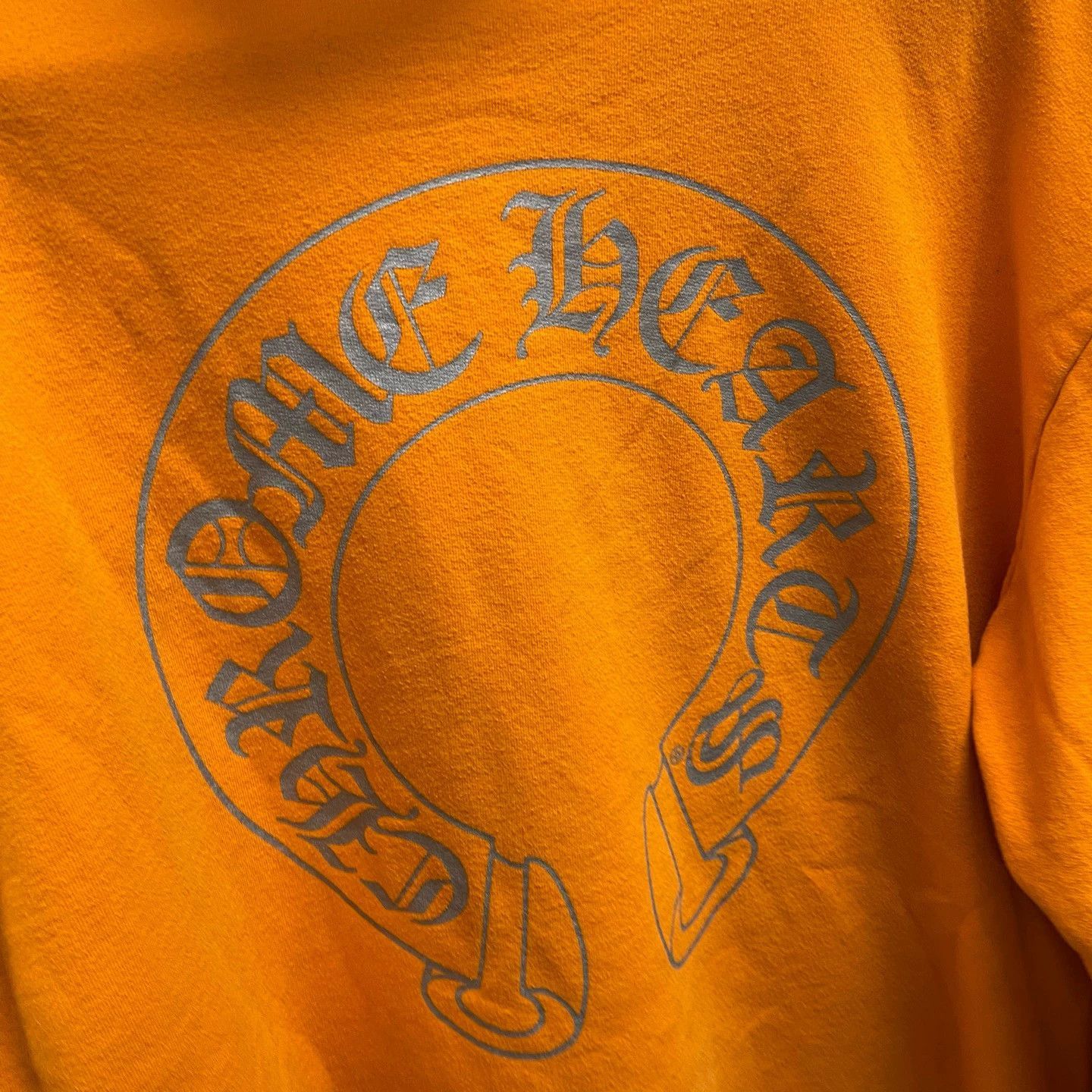 Chrome Hearts Orange Graphic Hoodie with Embroidered Sleeves Size US M / EU 48-50 / 2 - 6 Thumbnail