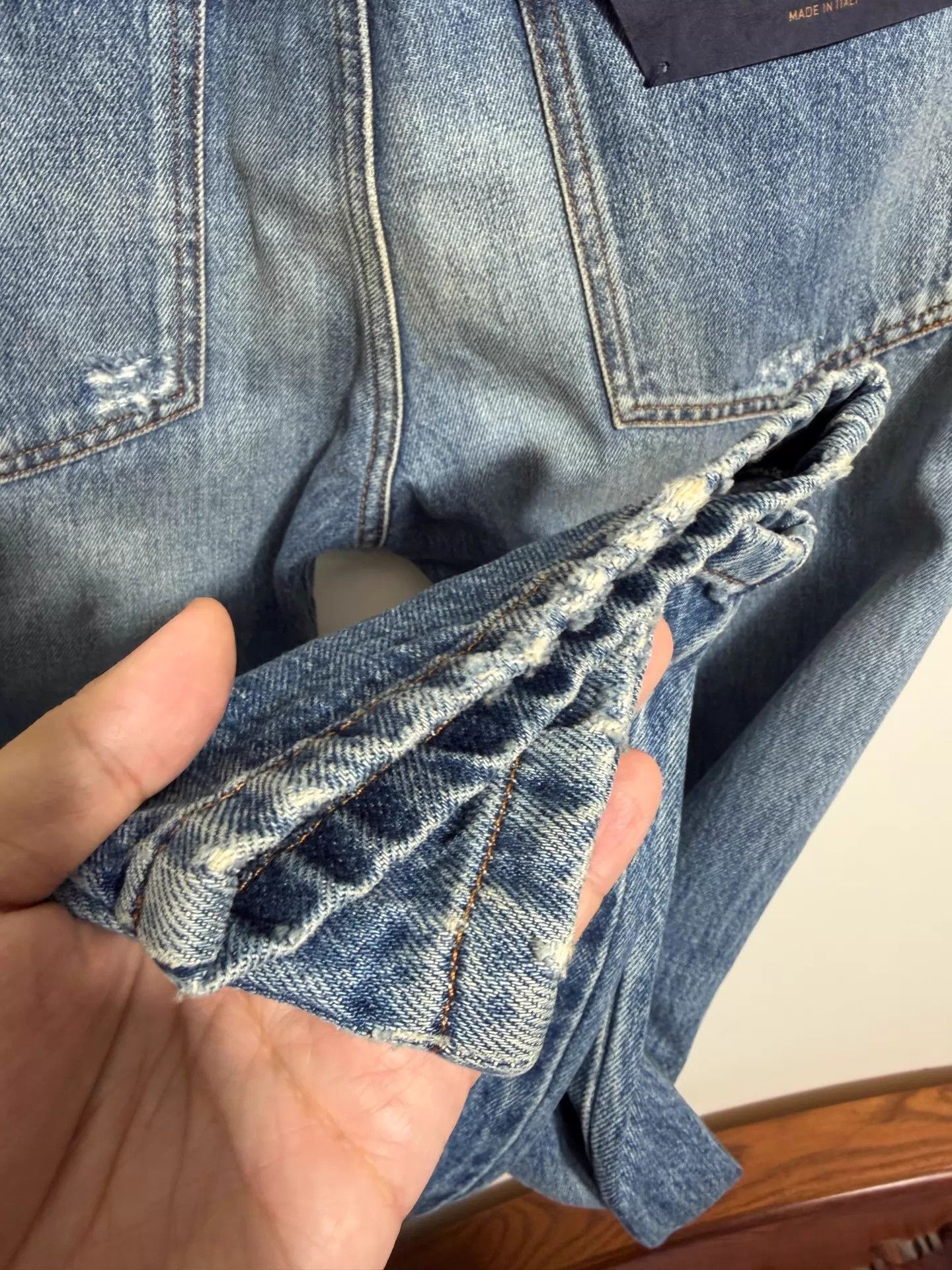 Valentino Blue Distressed Denim Jeans Size 32 Size US 32 / EU 48 - 4 Thumbnail
