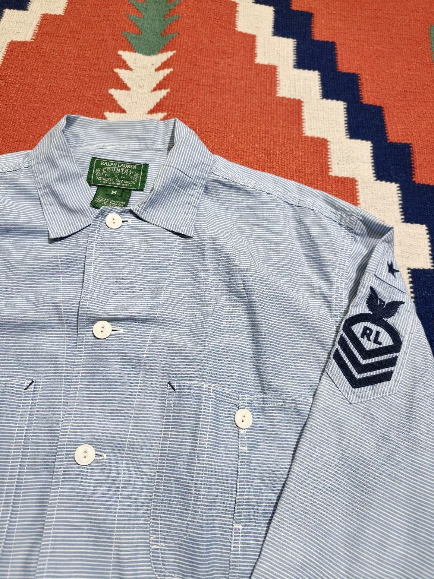 Vintage Vintage Ralph Lauren Country Navy Striped Shirt Size US M / EU 48-50 / 2 - 3 Thumbnail