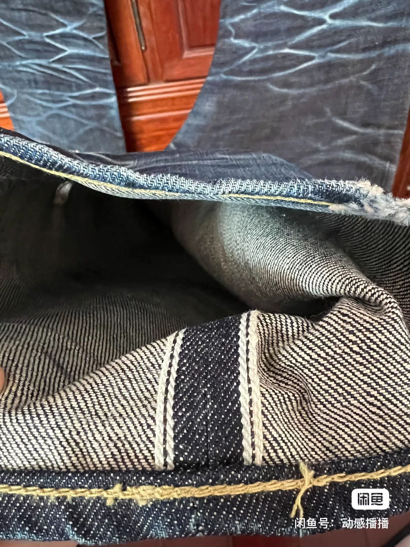 Vintage Indigo Wash Straight Slim Men's Jeans Size US 31 - 3 Thumbnail