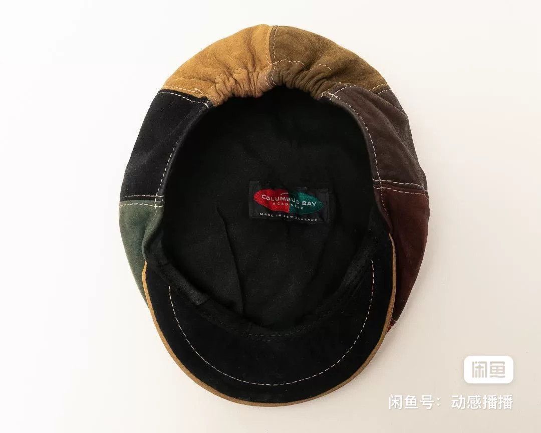 Vintage COLUMBUS BAY Kangaroo Leather Newsboy Cap Size ONE SIZE - 6 Thumbnail