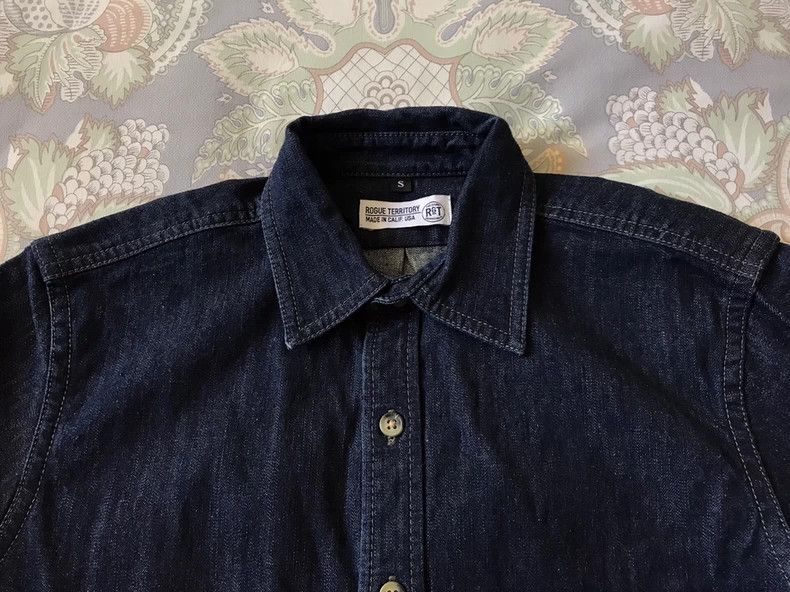 Vintage RGT Oak White Denim Shirt Size US S / EU 44-46 / 1 - 3 Thumbnail