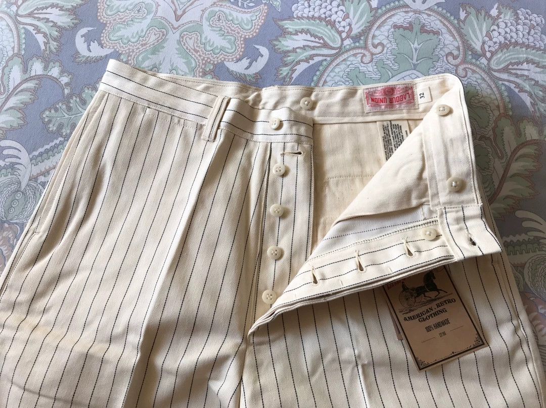 Vintage Labour Union Herringbone Wide-Leg Chino Pants Size US 32 / EU 48 - 5 Thumbnail
