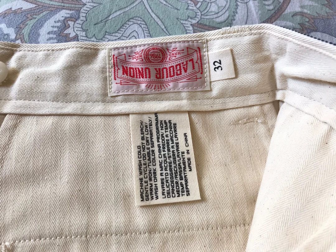 Vintage Labour Union Herringbone Wide-Leg Chino Pants Size US 32 / EU 48 - 8 Thumbnail