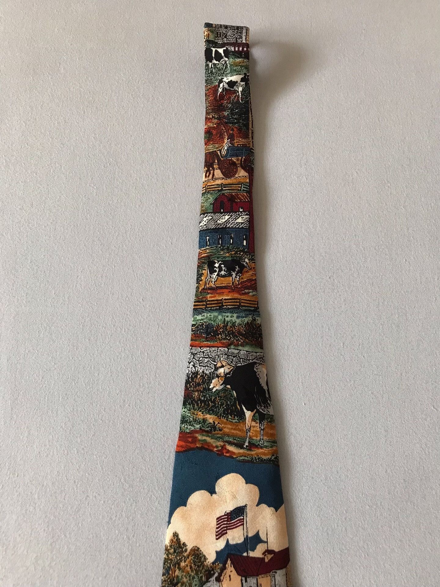 Vintage Vintage USA Oil Painting Silk Tie Size ONE SIZE - 5 Thumbnail