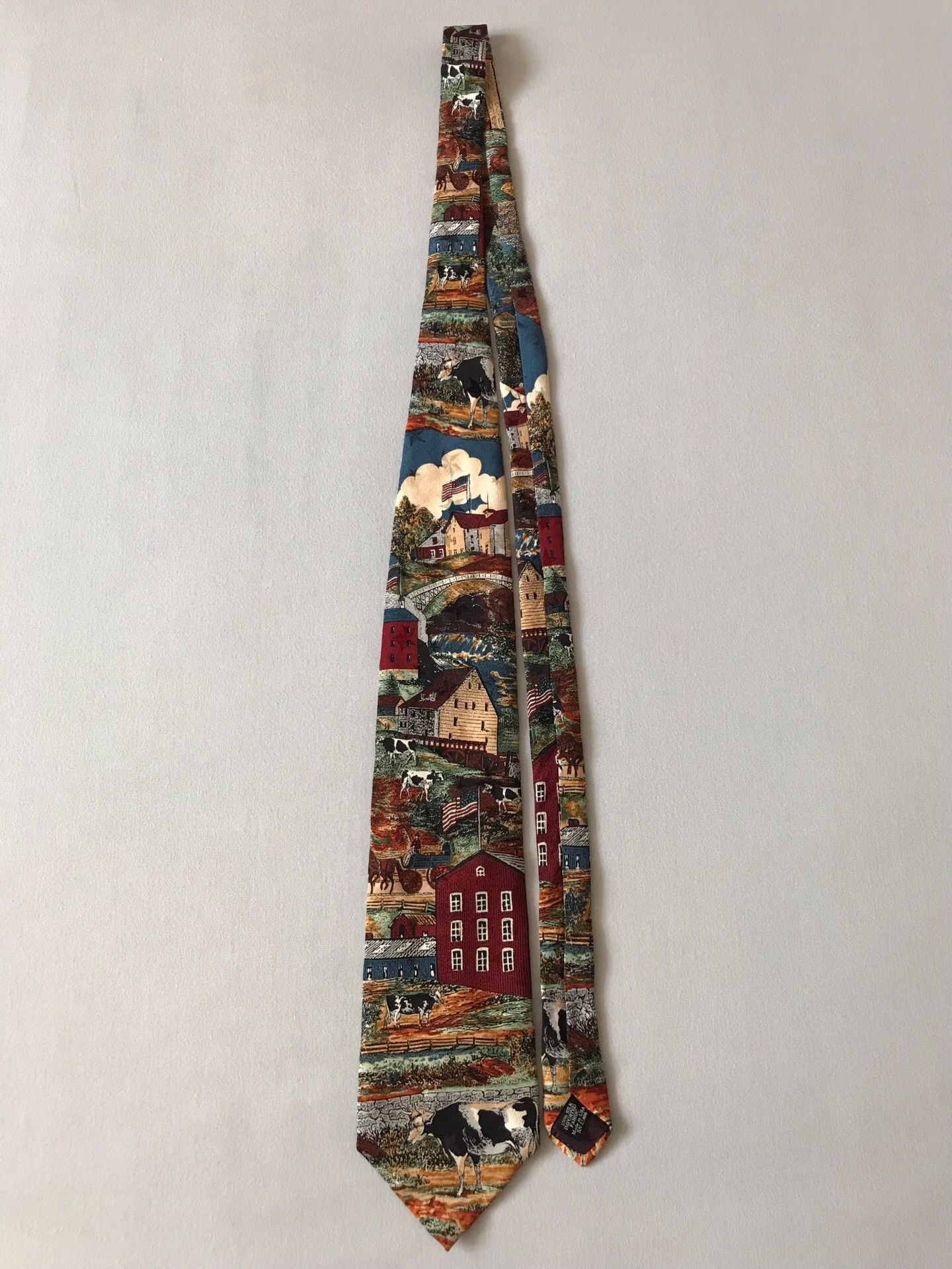 Vintage Vintage USA Oil Painting Silk Tie Size ONE SIZE - 3 Thumbnail