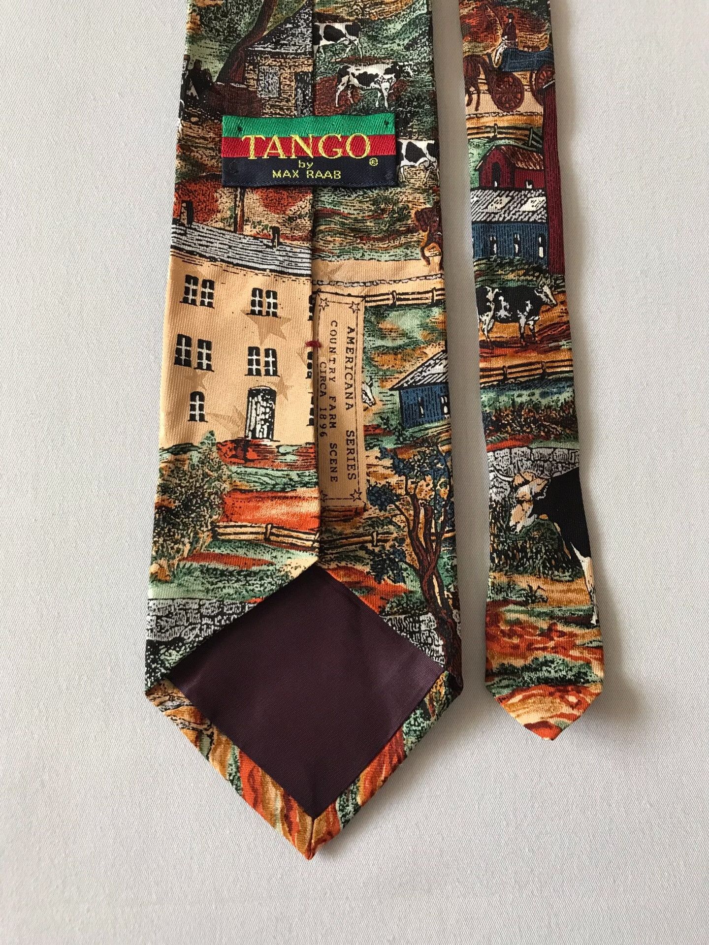 Vintage Vintage USA Oil Painting Silk Tie Size ONE SIZE - 6 Thumbnail