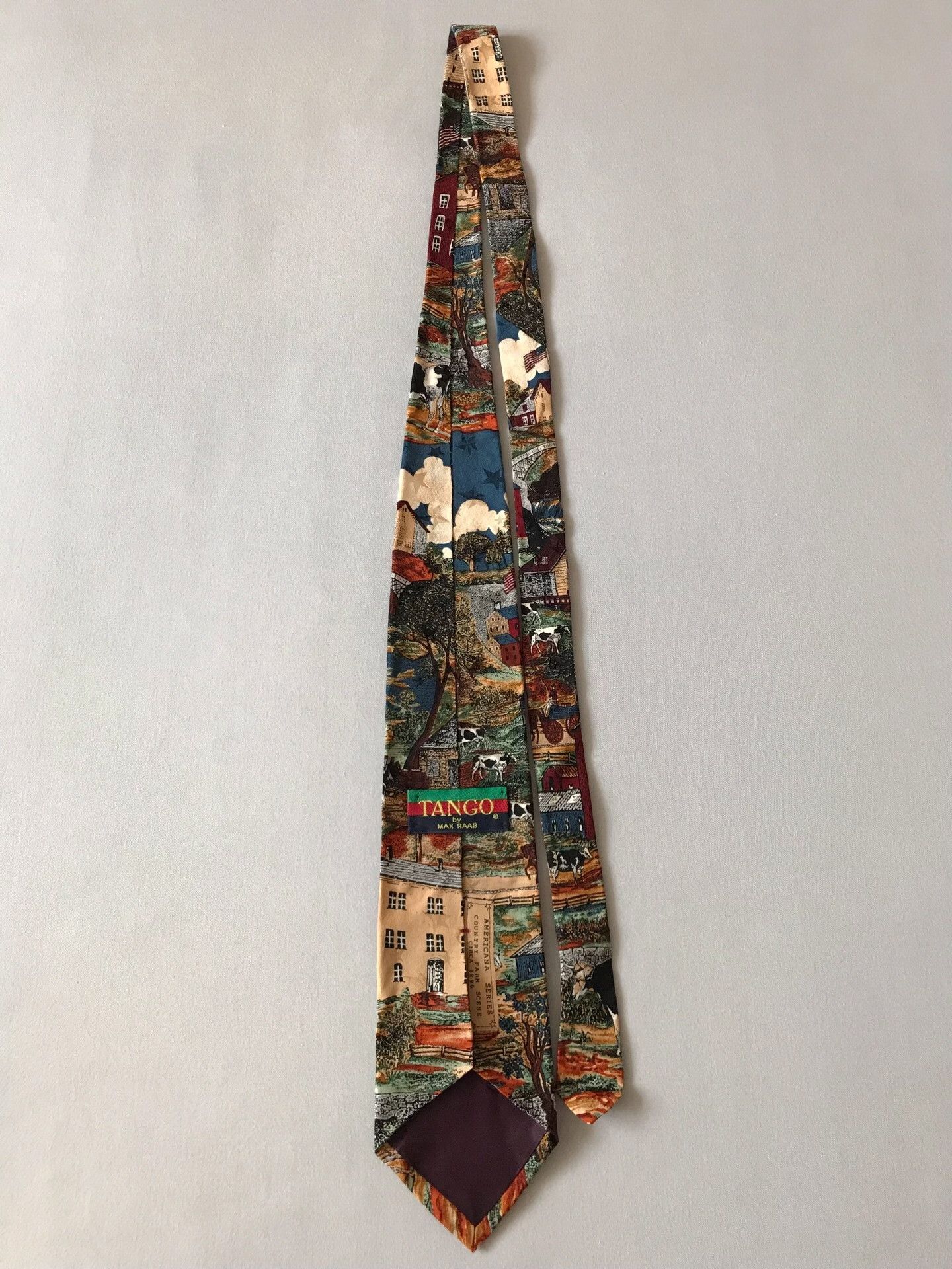 Vintage Vintage USA Oil Painting Silk Tie Size ONE SIZE - 4 Thumbnail
