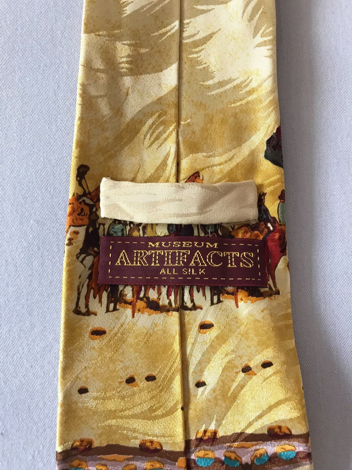 Vintage Vintage Western Cowboy Oil Painting Silk Tie Size ONE SIZE - 7 Thumbnail