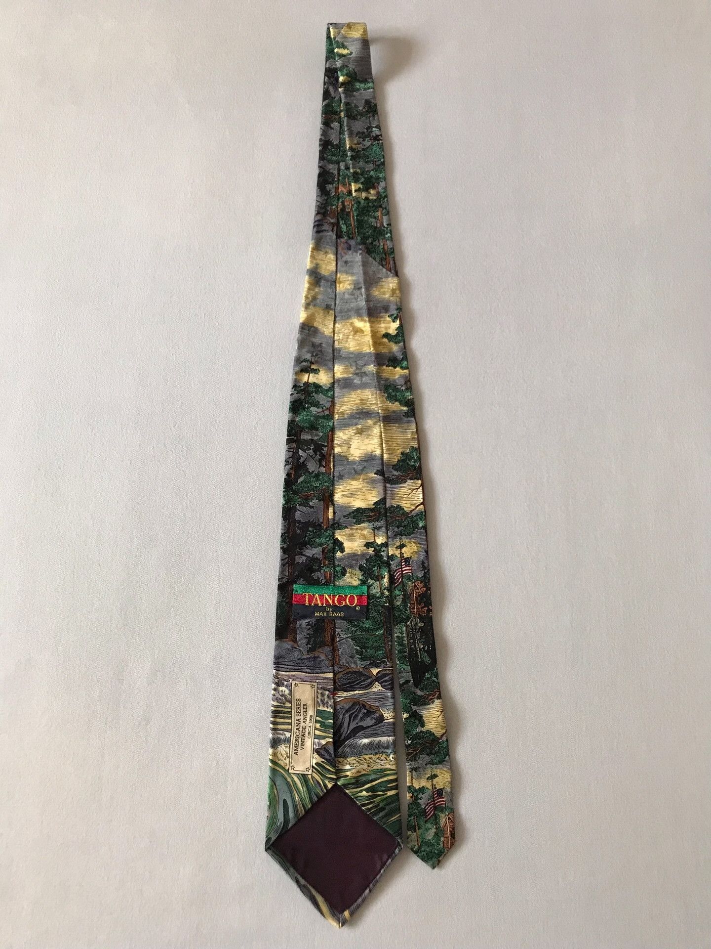 Vintage Vintage Oil Painting Fishing Tango Tie Size ONE SIZE - 4 Thumbnail