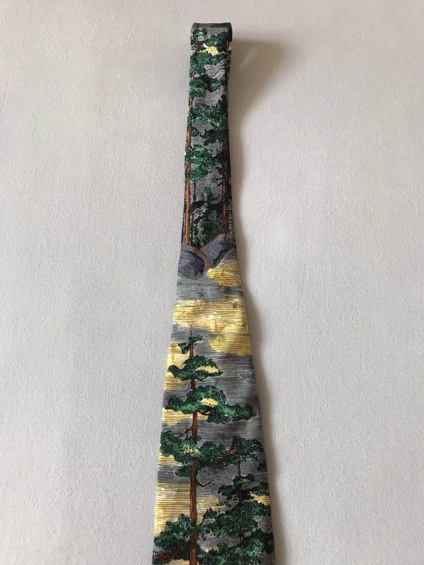 Vintage Vintage Oil Painting Fishing Tango Tie Size ONE SIZE - 5 Thumbnail