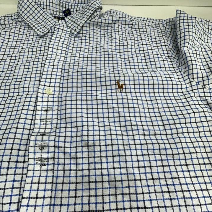 Polo Ralph Lauren Polo Ralph Lauren Check Logo Embroidered Long-Sleeve Shirt Size US XXL / EU 58 / 5 - 7 Thumbnail