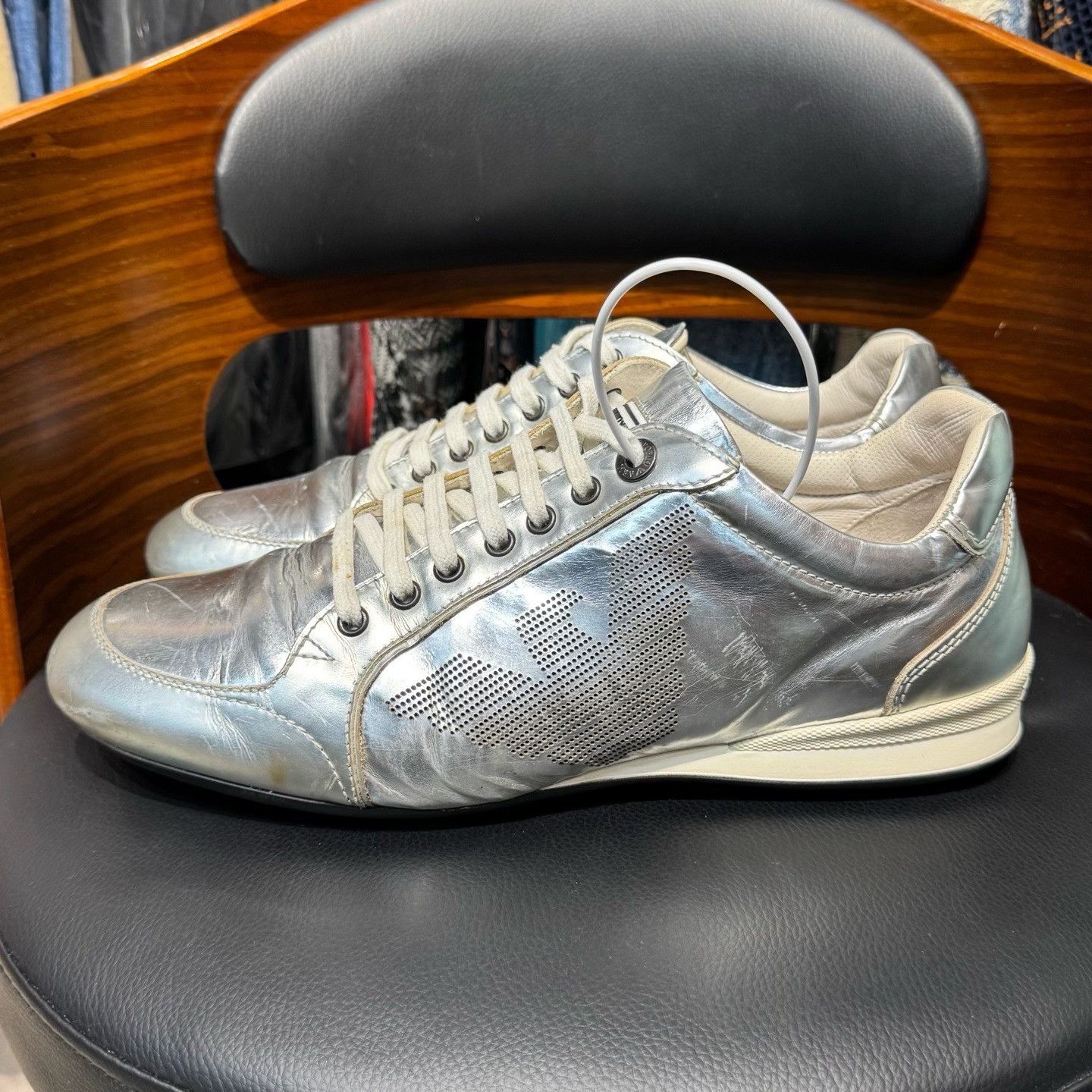 Armani Armani Silver Lowtop Sneakers 41 Men Size US 8.5 / EU 41-42 - 6 Thumbnail