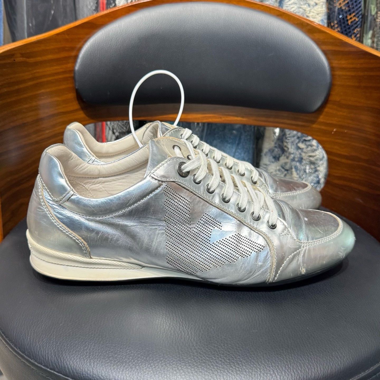 Armani Armani Silver Lowtop Sneakers 41 Men Size US 8.5 / EU 41-42 - 4 Thumbnail