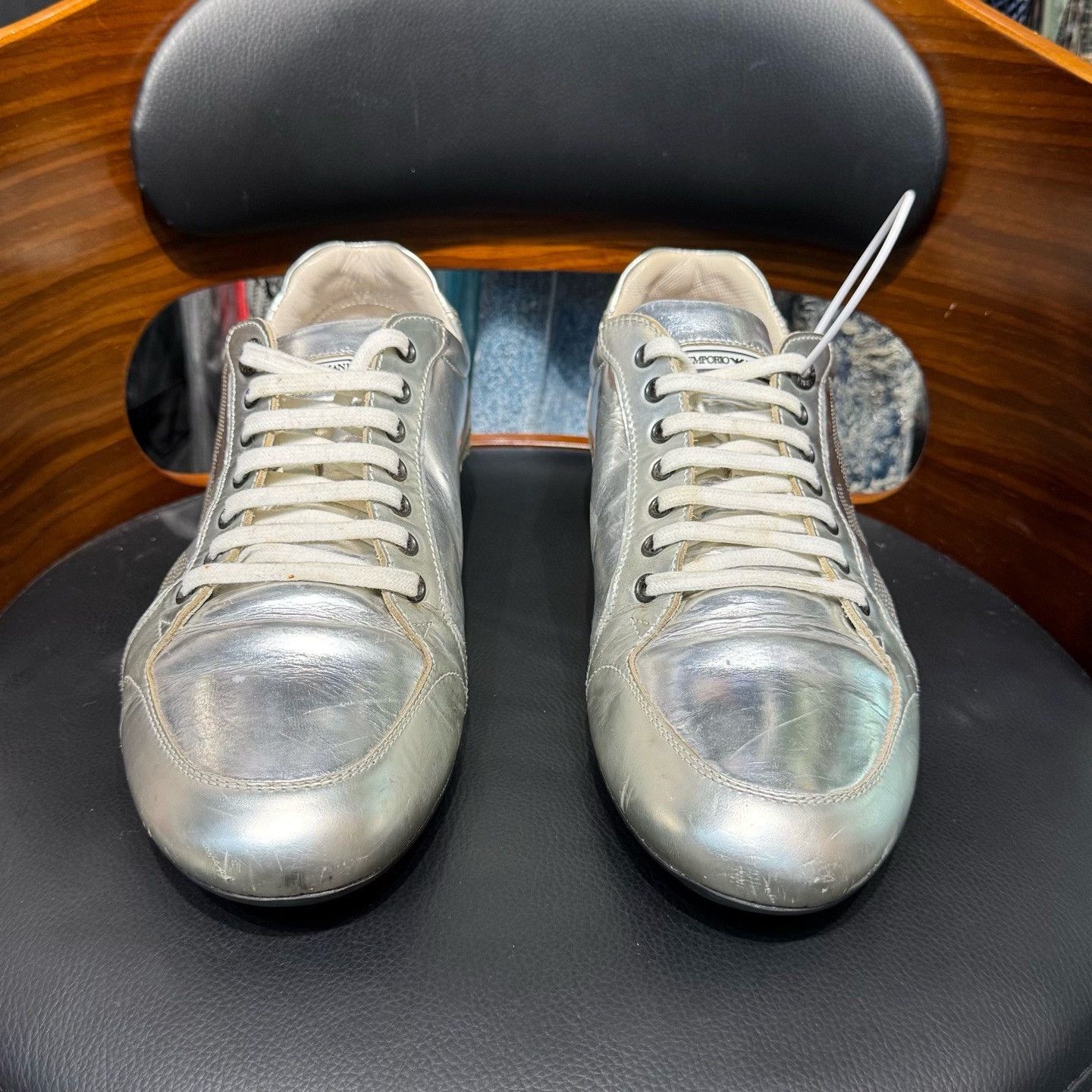 Armani Armani Silver Lowtop Sneakers 41 Men Size US 8.5 / EU 41-42 - 2 Thumbnail