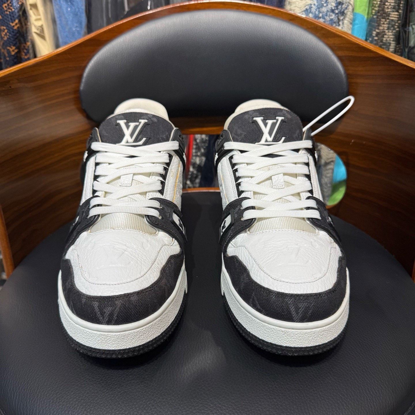 Louis Vuitton Louis Vuitton Training Denim Black Lowtop Sneakers 43.5 Men Size US 10.5 / EU 43-44 - 2 Thumbnail