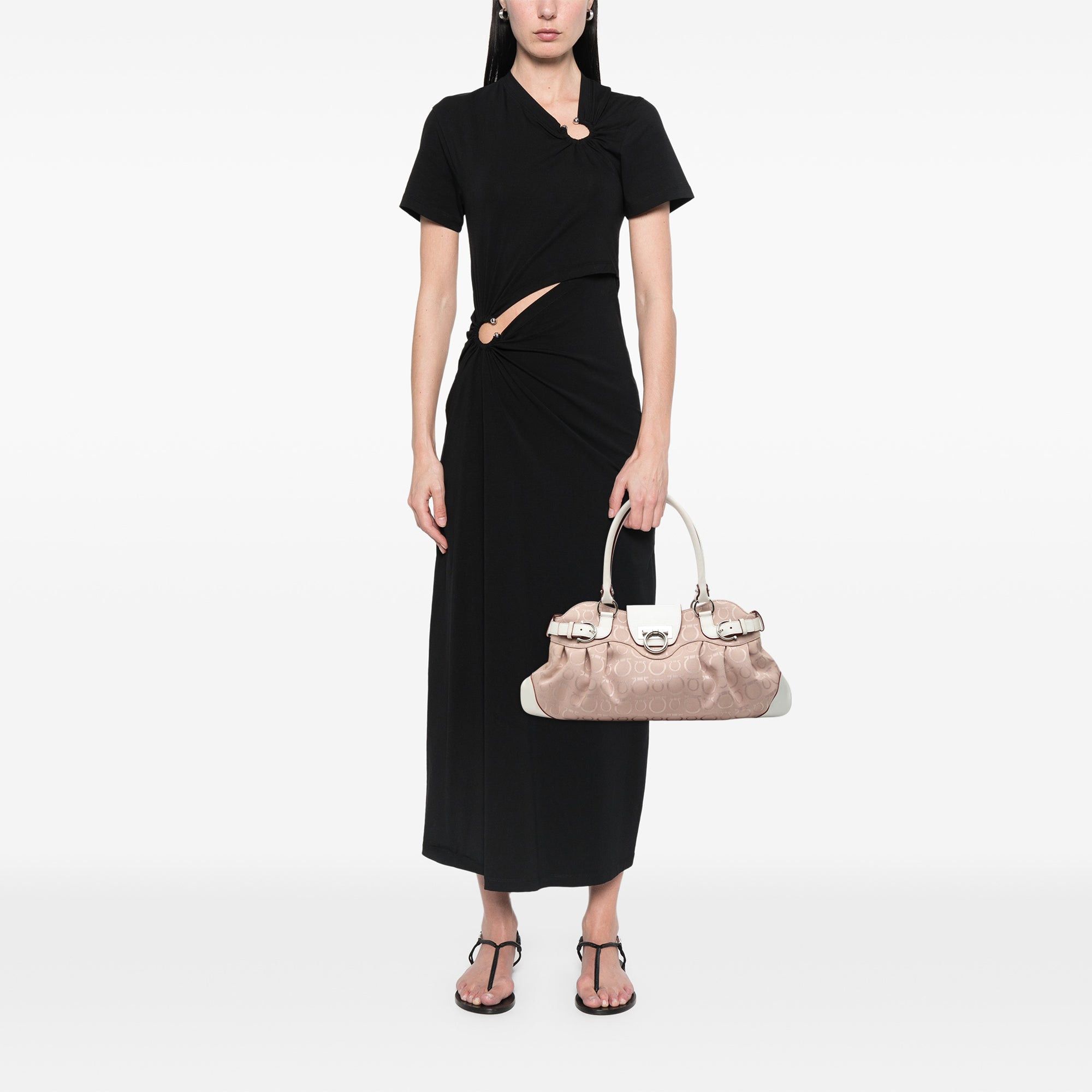 Salvatore Ferragamo Gancini Canvas Marisa Handbag Size ONE SIZE - 6 Thumbnail