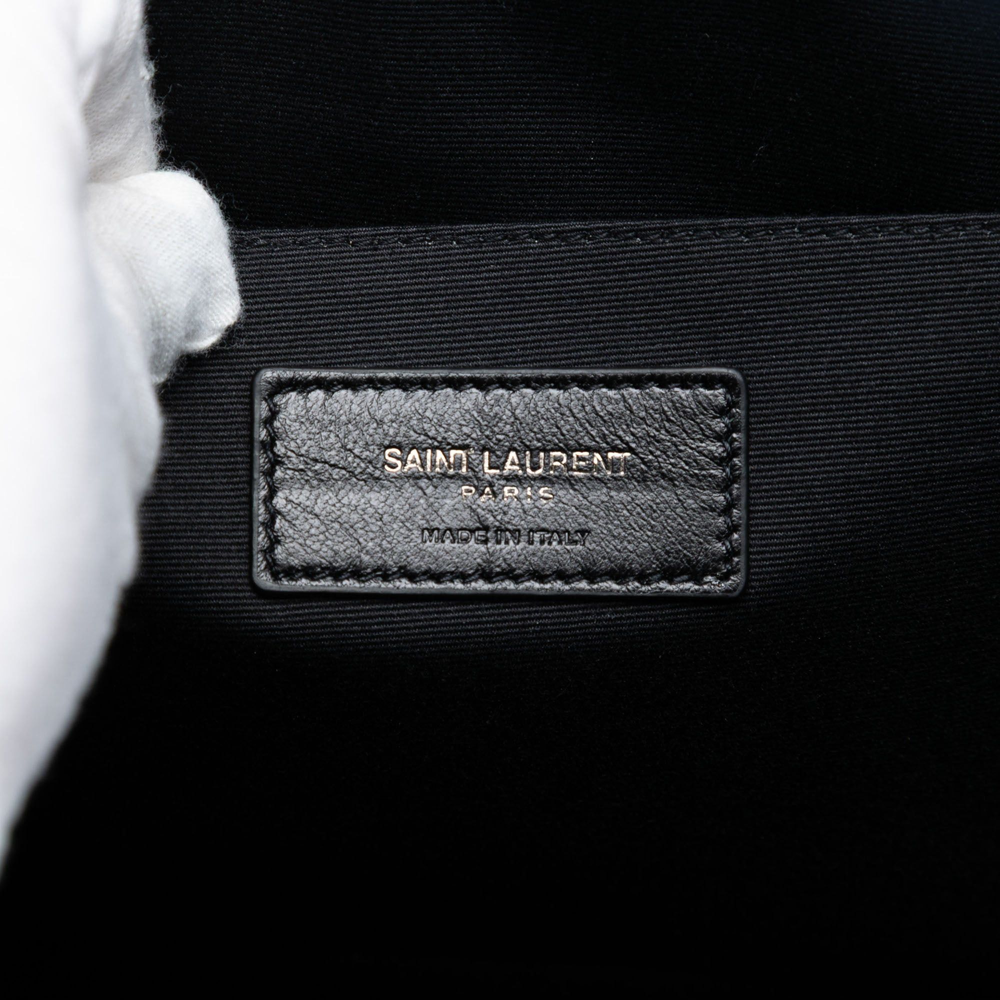 Saint Laurent Paris Croc Embossed Leather Monogram Clutch Size ONE SIZE - 5 Thumbnail