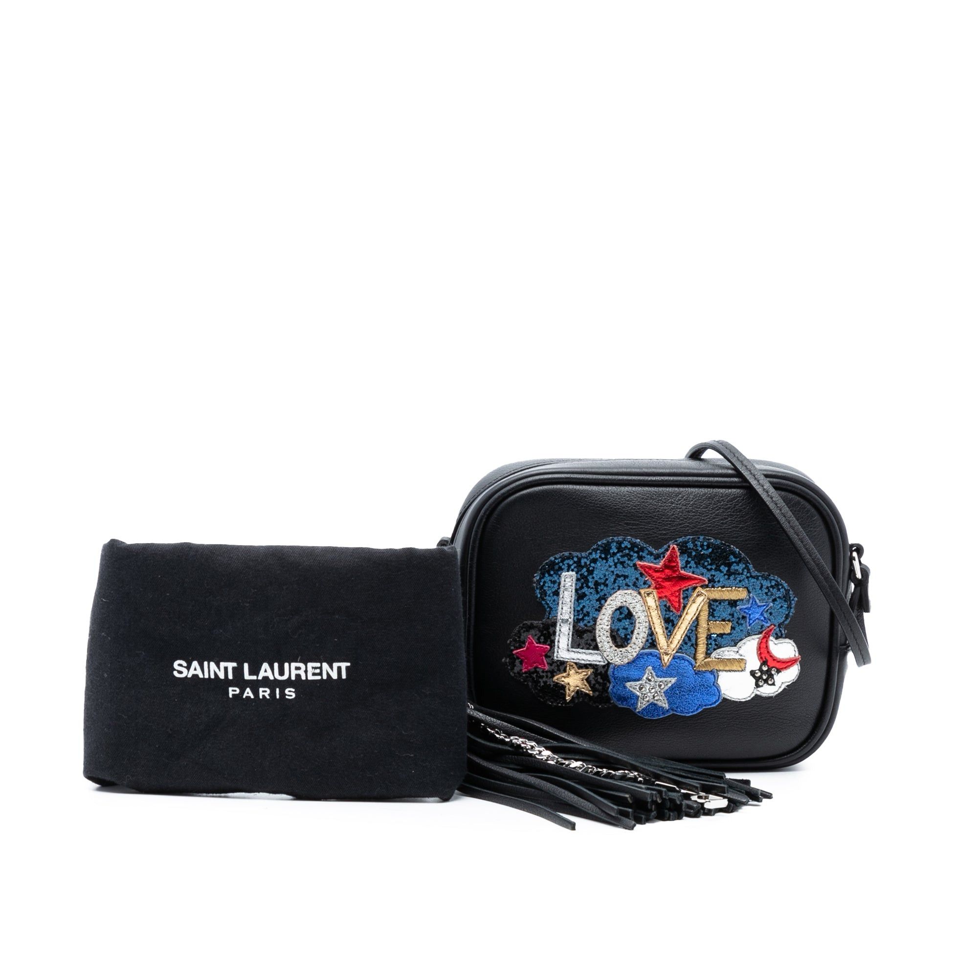 Saint Laurent Paris Mini Embroidered Nappa Love Blogger Camera Bag Size ONE SIZE - 8 Thumbnail