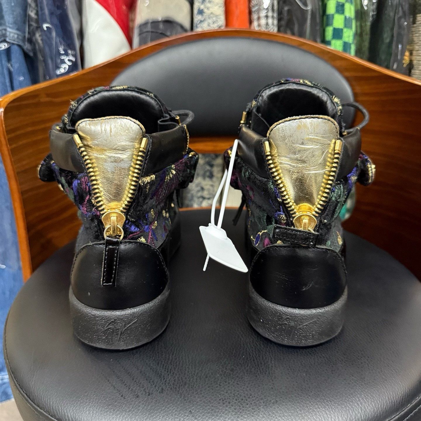 Giuseppe Zanotti Giuseppe Zanotti Casual Embroidered Black Hitop Sneakers Men Size US 7.5 / EU 40-41 - 3 Thumbnail