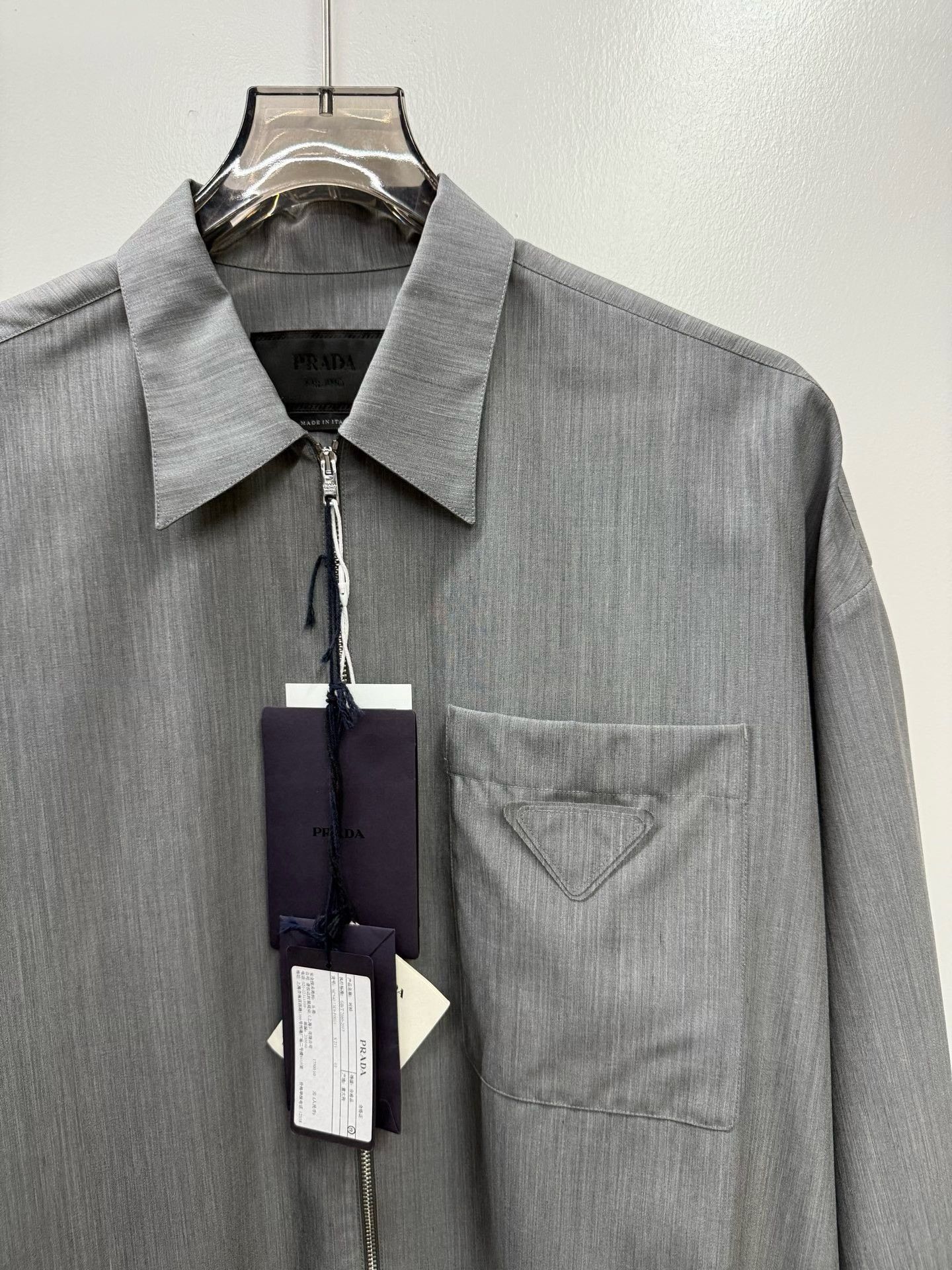 Prada Prada Wool Gray Light Jacket L Men Size US L / EU 52-54 / 3 - 3 Thumbnail