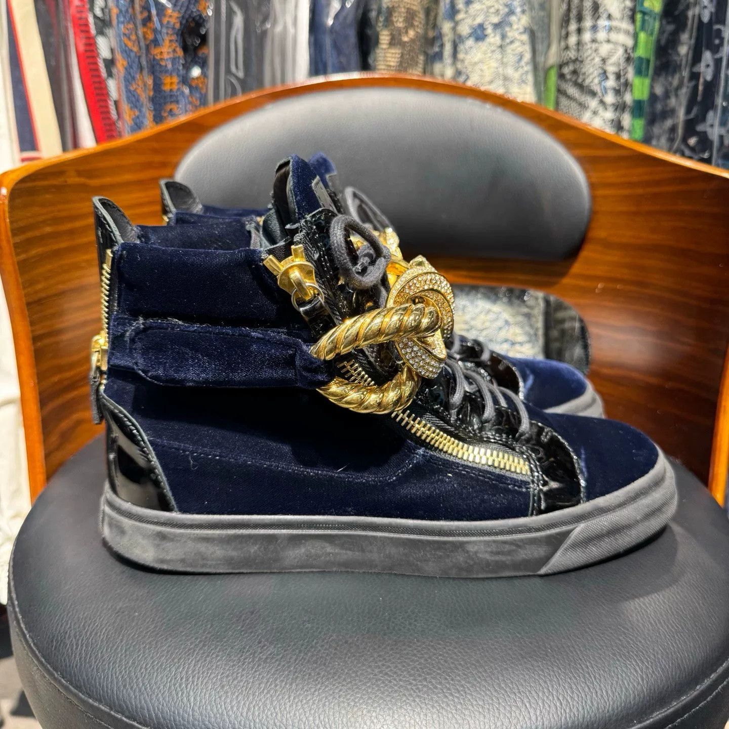 Giuseppe Zanotti Giuseppe Zanotti Casual Blue Hitop Sneakers 40 Men Size US 7.5 / EU 40-41 - 4 Thumbnail