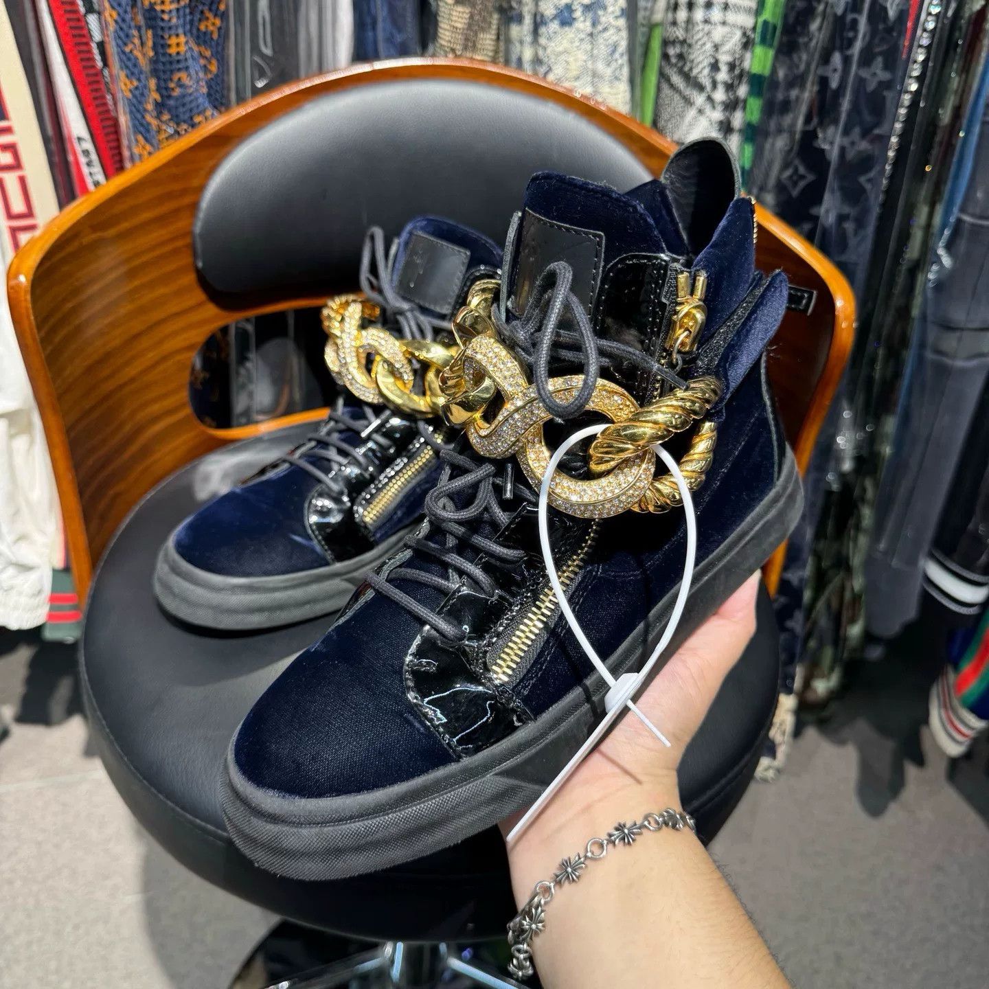Giuseppe Zanotti Giuseppe Zanotti Casual Blue Hitop Sneakers 40 Men Size US 7.5 / EU 40-41 - 5 Thumbnail