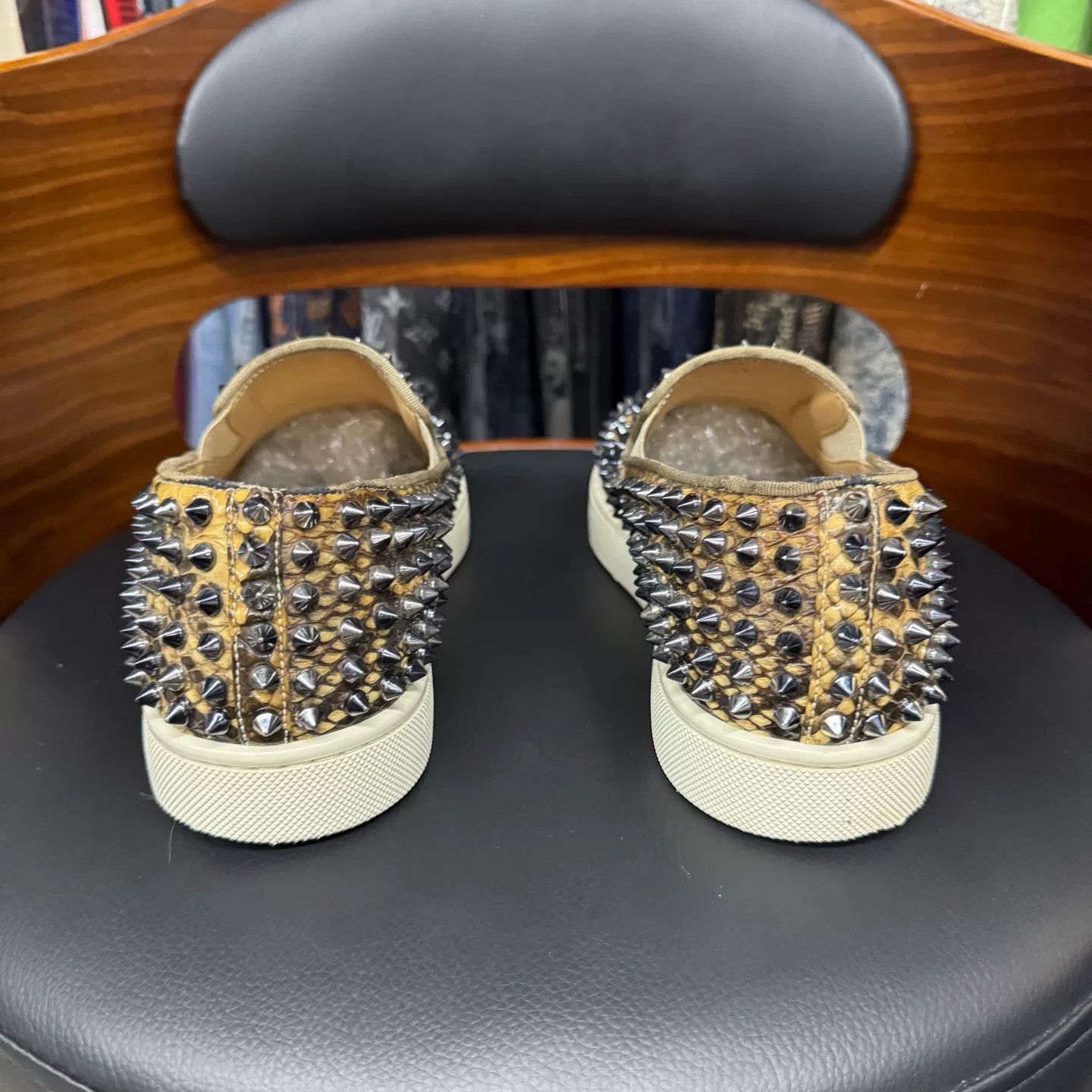 Christian Louboutin Christian Louboutin Animal Print Gold Lowtop Sneakers 40 Men Size US 7.5 / EU 40-41 - 3 Thumbnail