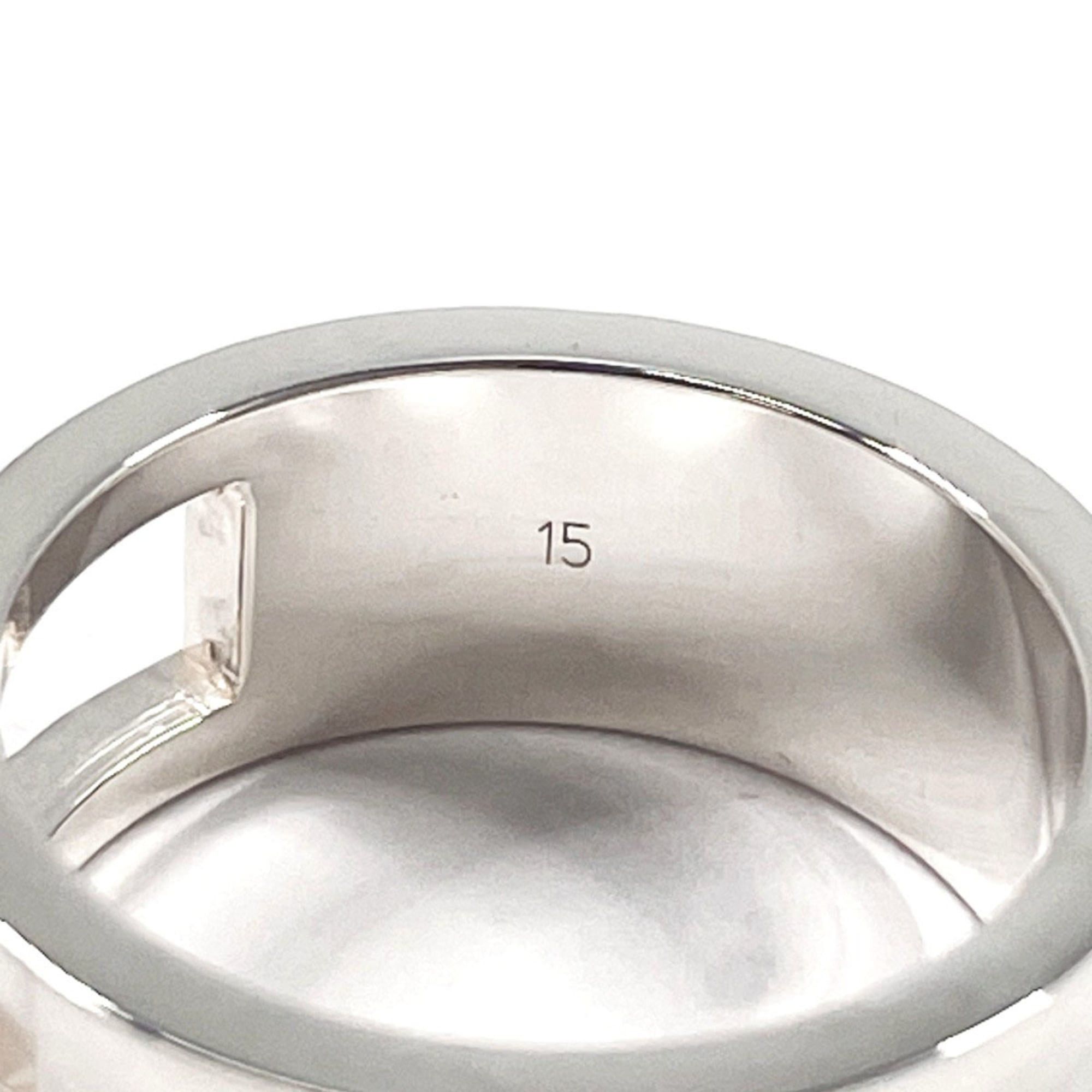 Gucci GUCCI Branded Cutout G Ring, Sterling Silver 925, 13.5cm, Unisex Size ONE SIZE - 5 Thumbnail