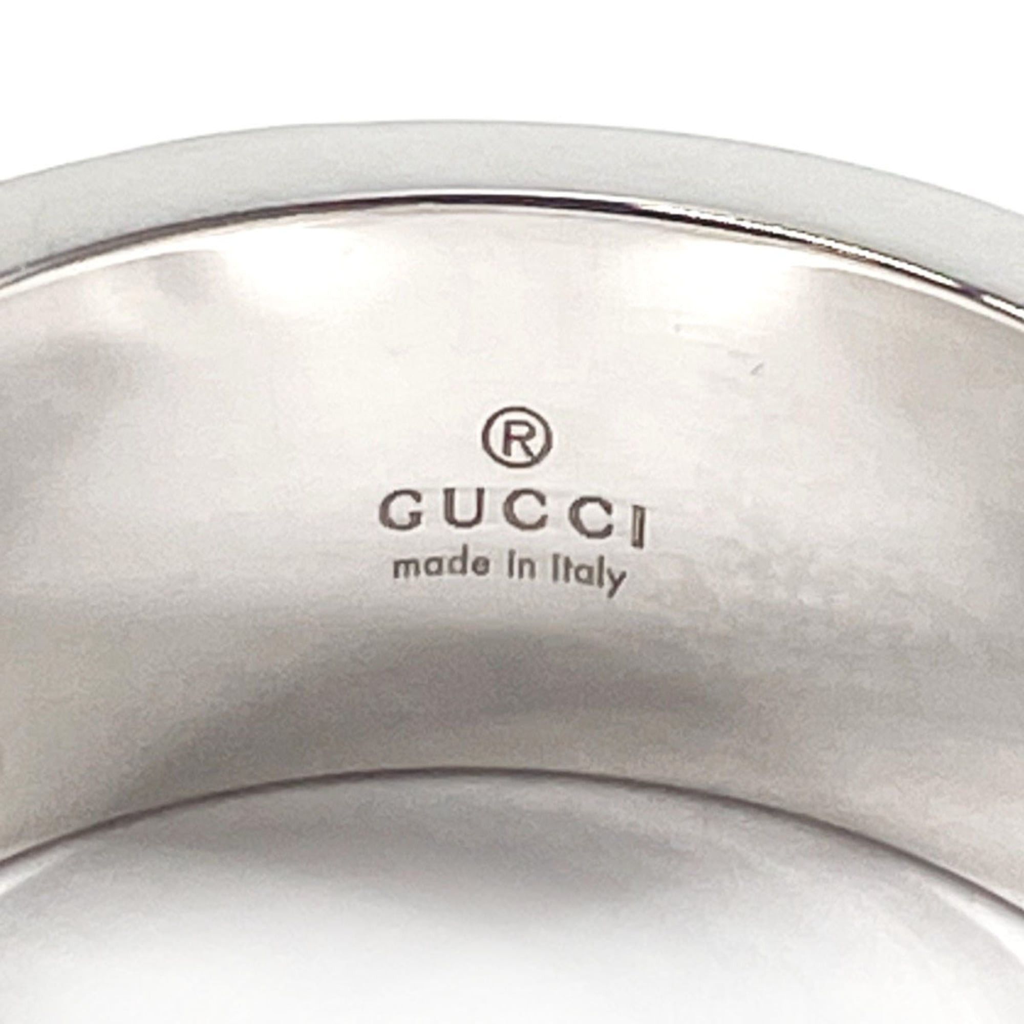 Gucci GUCCI Branded Cutout G Ring, Sterling Silver 925, 13.5cm, Unisex Size ONE SIZE - 3 Thumbnail