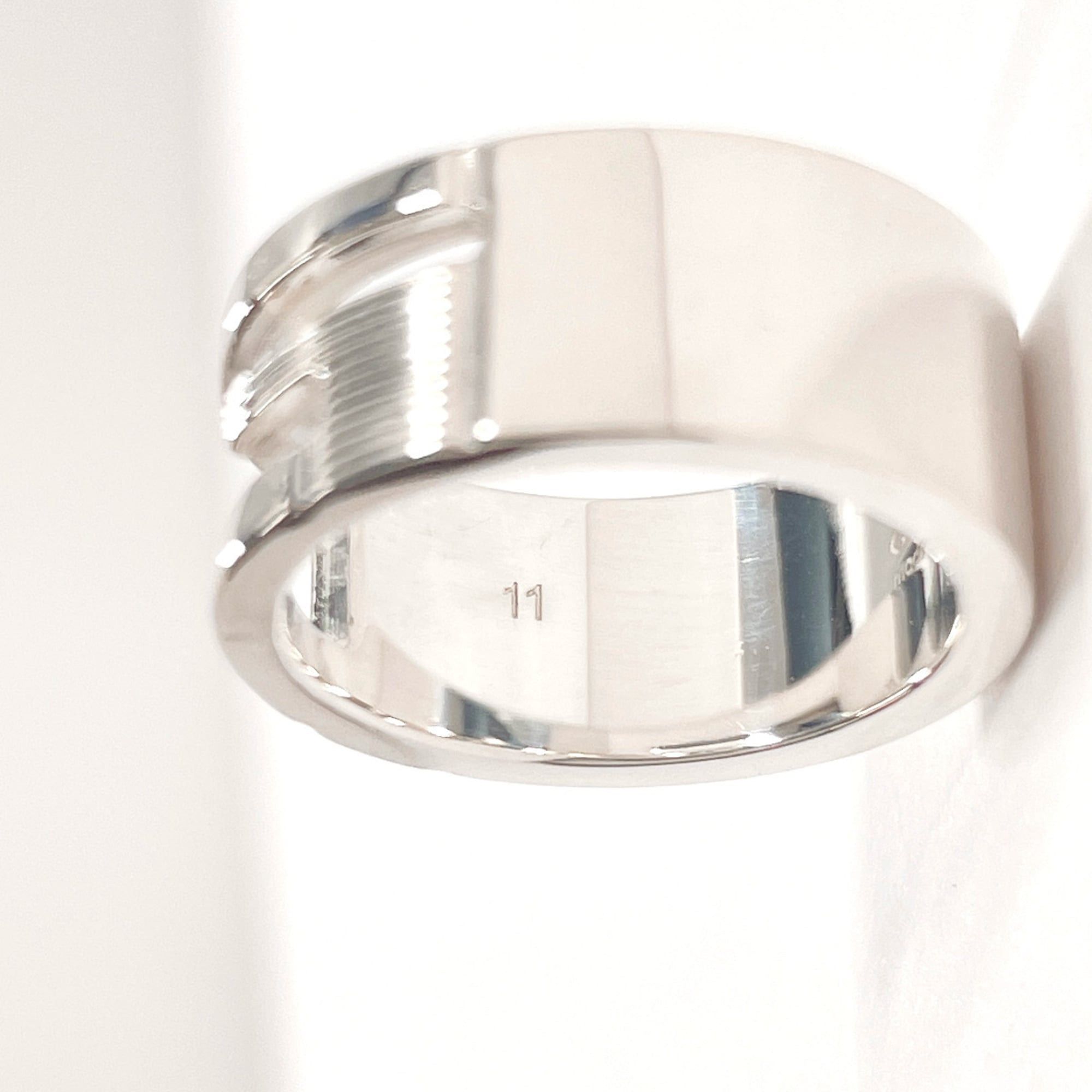Gucci GUCCI Branded Cutout G Ring, Sterling Silver 925, Size 10, Silver, Women's Size ONE SIZE - 5 Thumbnail