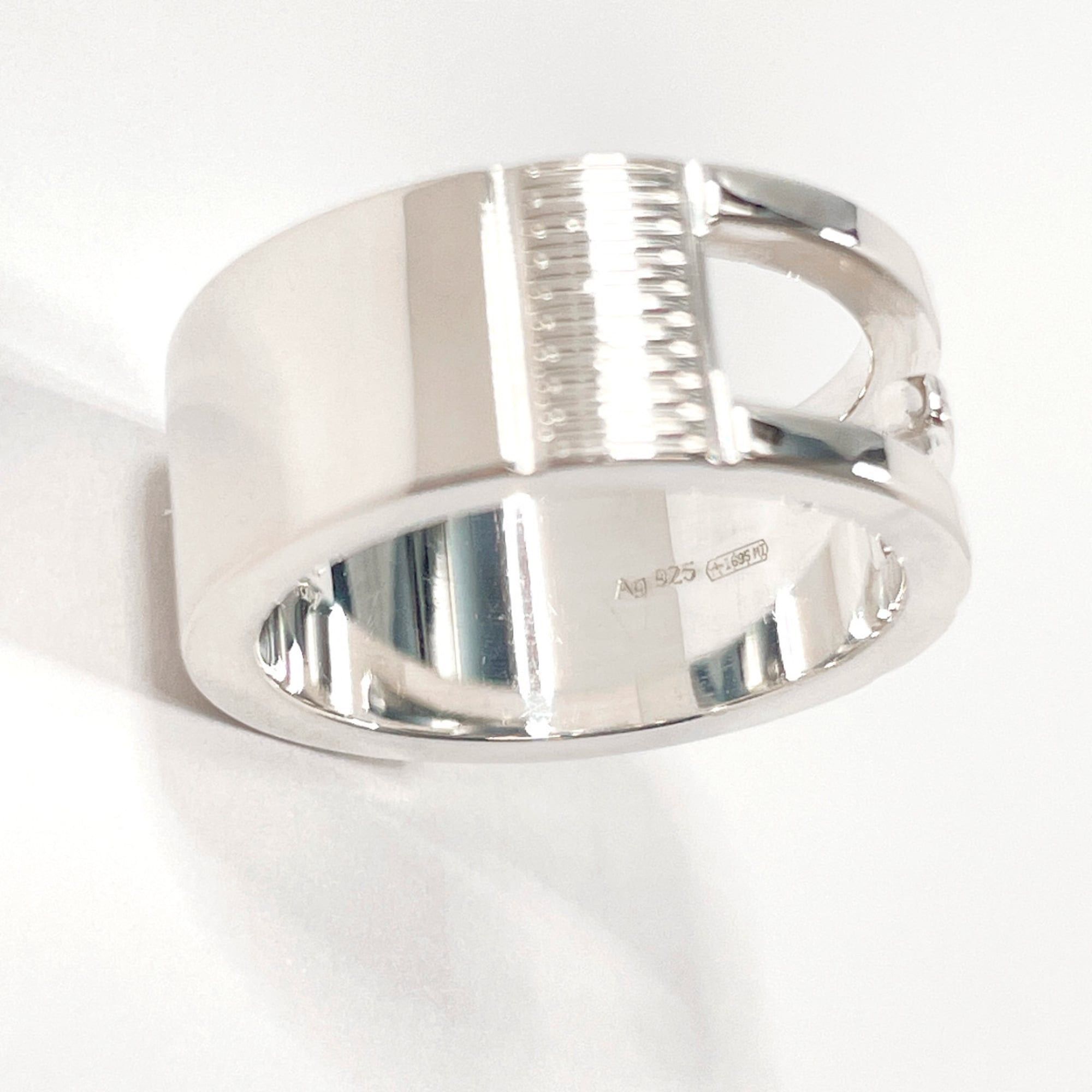 Gucci GUCCI Branded Cutout G Ring, Sterling Silver 925, Size 10, Silver, Women's Size ONE SIZE - 4 Thumbnail