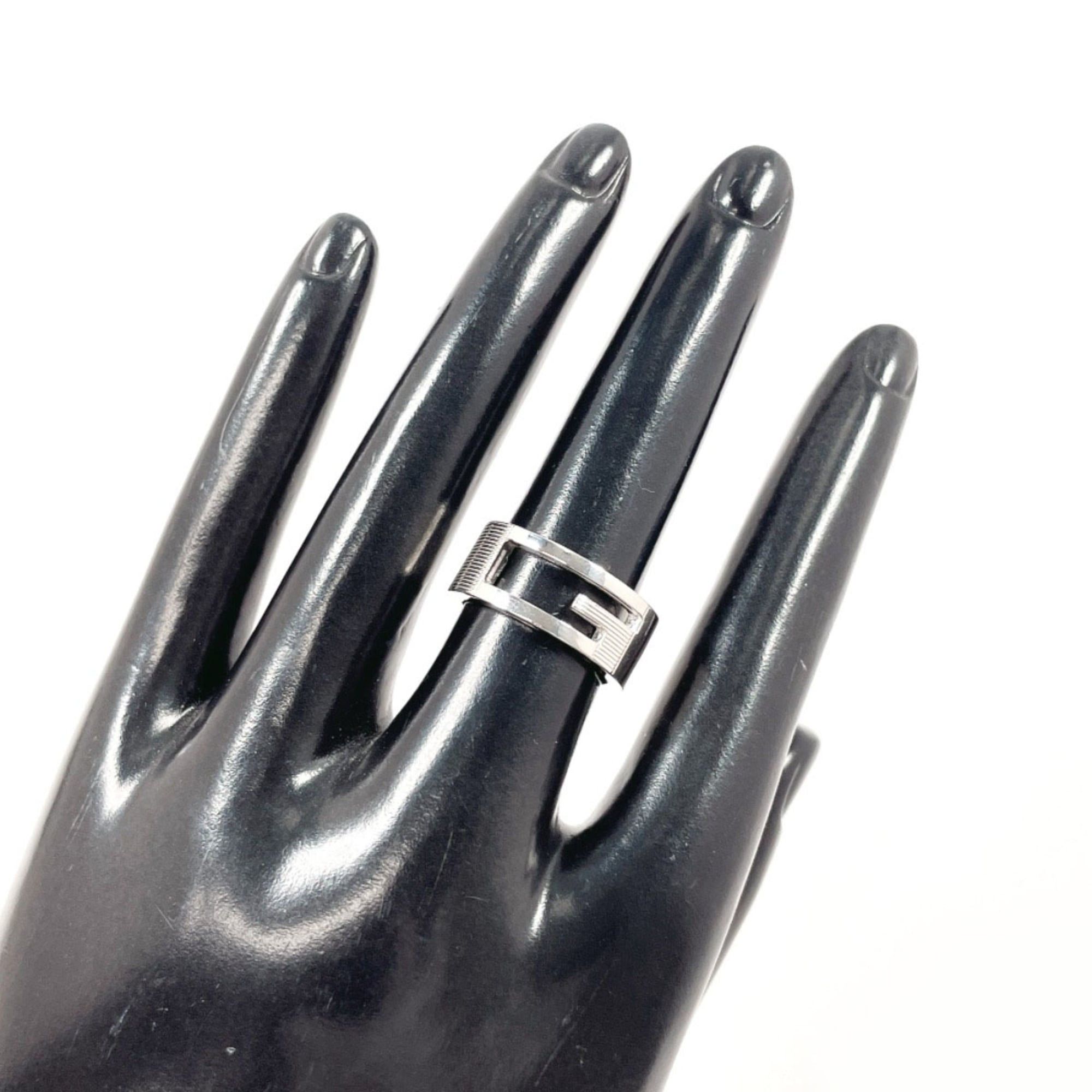 Gucci GUCCI Branded Cutout G Ring, Sterling Silver 925, Size 11, Silver, Women's Size ONE SIZE - 8 Thumbnail