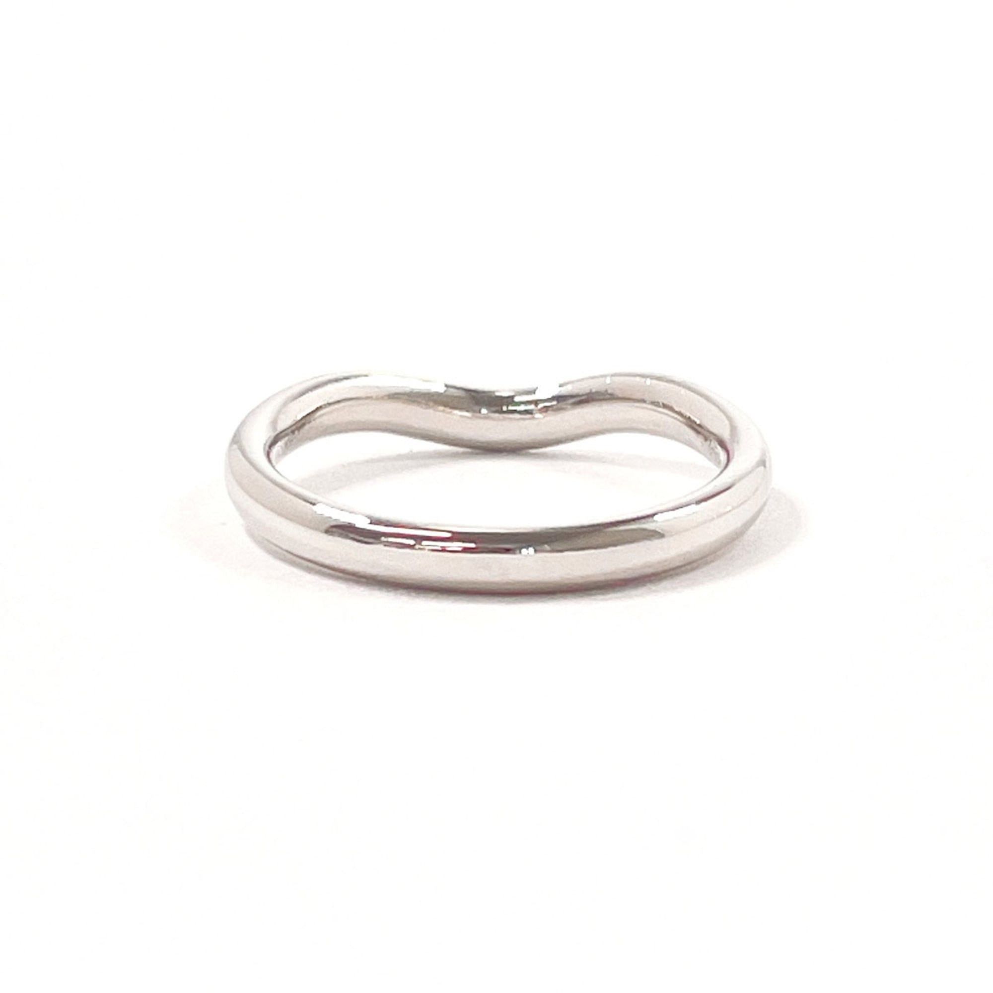 Tiffany & Co. TIFFANY&Co. Tiffany Curved Band Ring, Elsa Peretti design, Pt950 platinum/diamond 6.5, silver, women's. Size ONE SIZE - 2 Thumbnail