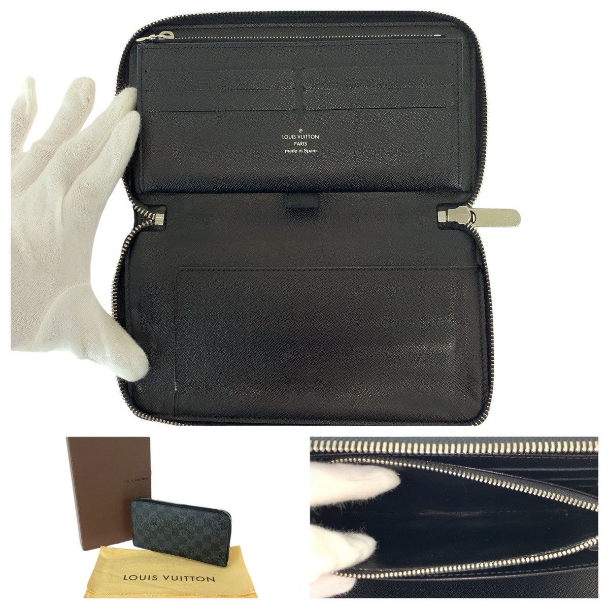 Louis Vuitton Louis Vuitton Louis Vuitton Zippy Organizer Damier Graphite Wallet Textile Long Wallet N63077 DUTY FREE for USA Size ONE SIZE - 8 Thumbnail