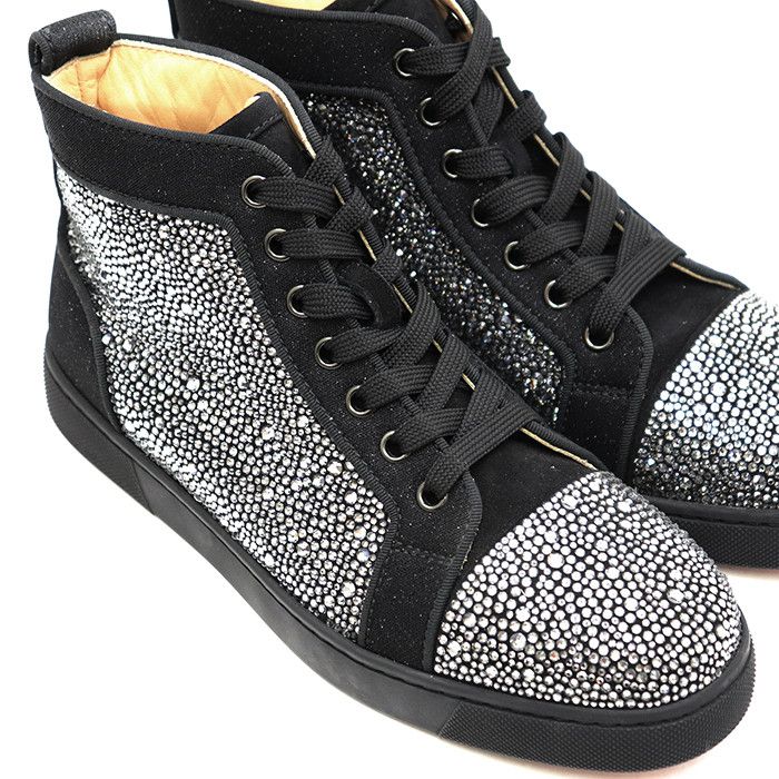Christian Louboutin Christian Louboutin Christian Louboutin Louis Strass Leather Crystal High Top Sneakers Leather Shoes DUTY FREE for USA Size ONE SIZE - 14 Thumbnail