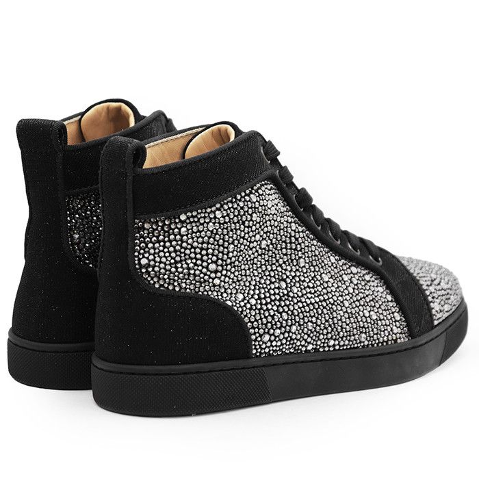 Christian Louboutin Christian Louboutin Christian Louboutin Louis Strass Leather Crystal High Top Sneakers Leather Shoes DUTY FREE for USA Size ONE SIZE - 12 Thumbnail
