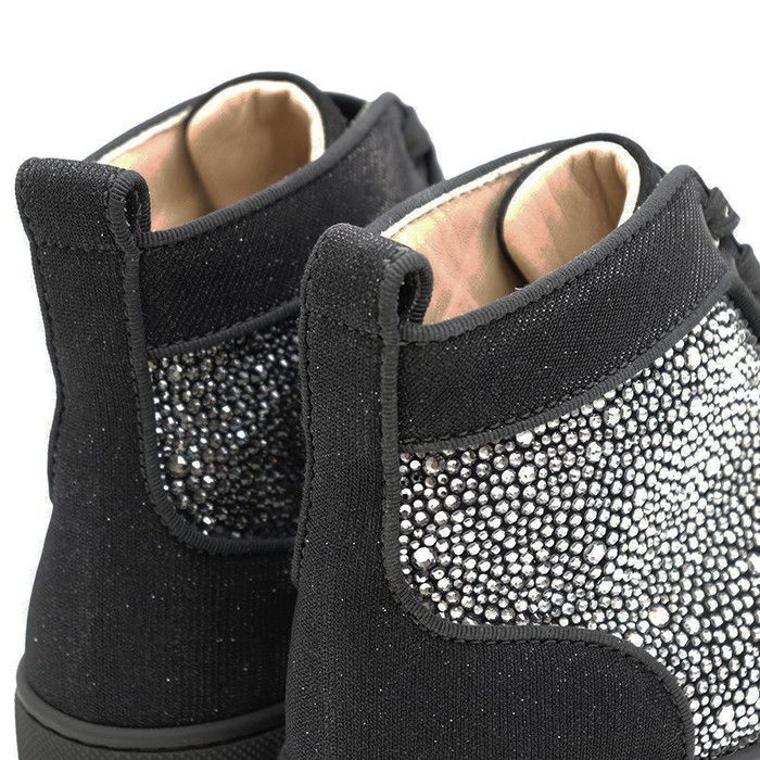 Christian Louboutin Christian Louboutin Christian Louboutin Louis Strass Leather Crystal High Top Sneakers Leather Shoes DUTY FREE for USA Size ONE SIZE - 13 Thumbnail