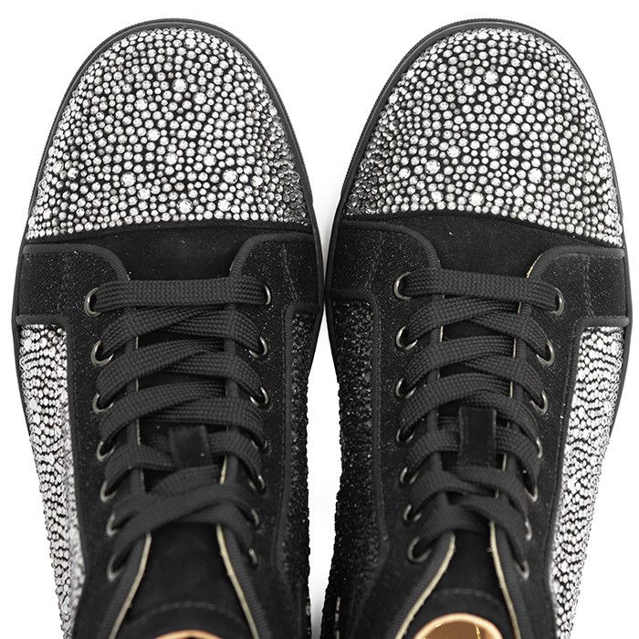 Christian Louboutin Christian Louboutin Christian Louboutin Louis Strass Leather Crystal High Top Sneakers Leather Shoes DUTY FREE for USA Size ONE SIZE - 18 Thumbnail