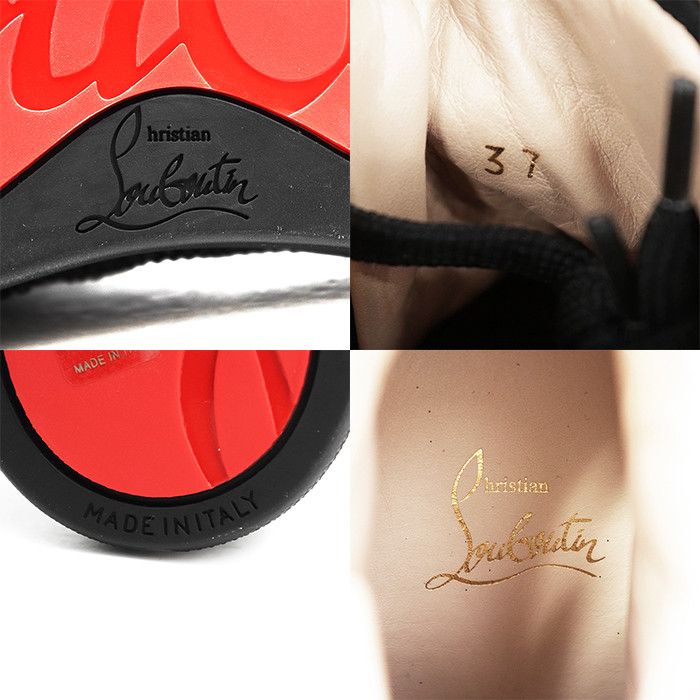 Christian Louboutin Christian Louboutin Christian Louboutin Louis Strass Leather Crystal High Top Sneakers Leather Shoes DUTY FREE for USA Size ONE SIZE - 10 Thumbnail