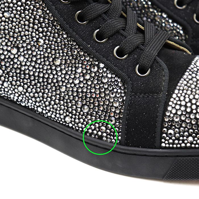 Christian Louboutin Christian Louboutin Christian Louboutin Louis Strass Leather Crystal High Top Sneakers Leather Shoes DUTY FREE for USA Size ONE SIZE - 6 Thumbnail