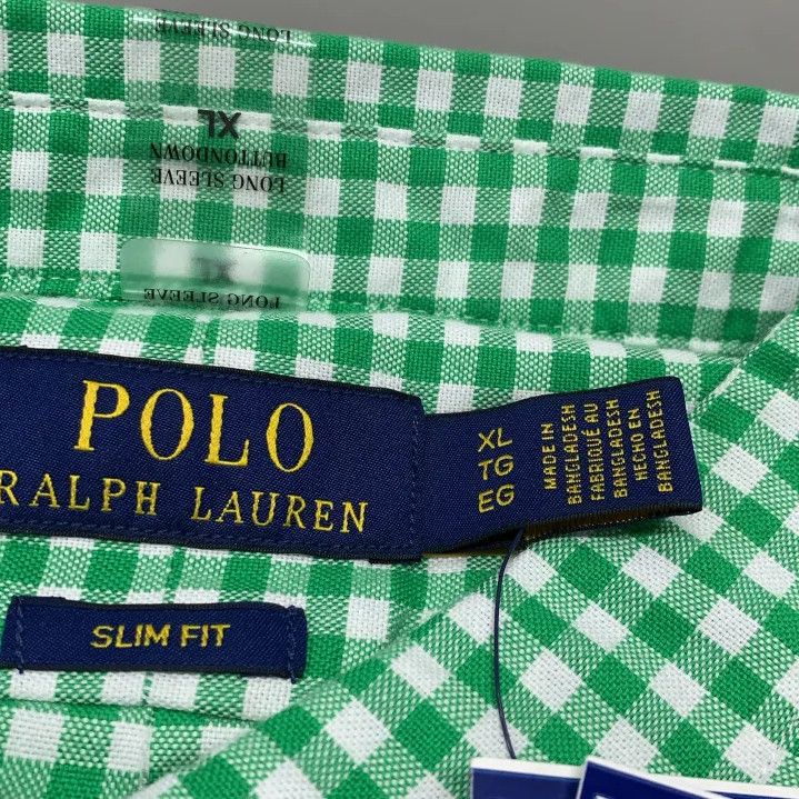 Polo Ralph Lauren Polo Ralph Lauren Green Check Long-Sleeve Shirt Size US XL / EU 56 / 4 - 4 Thumbnail