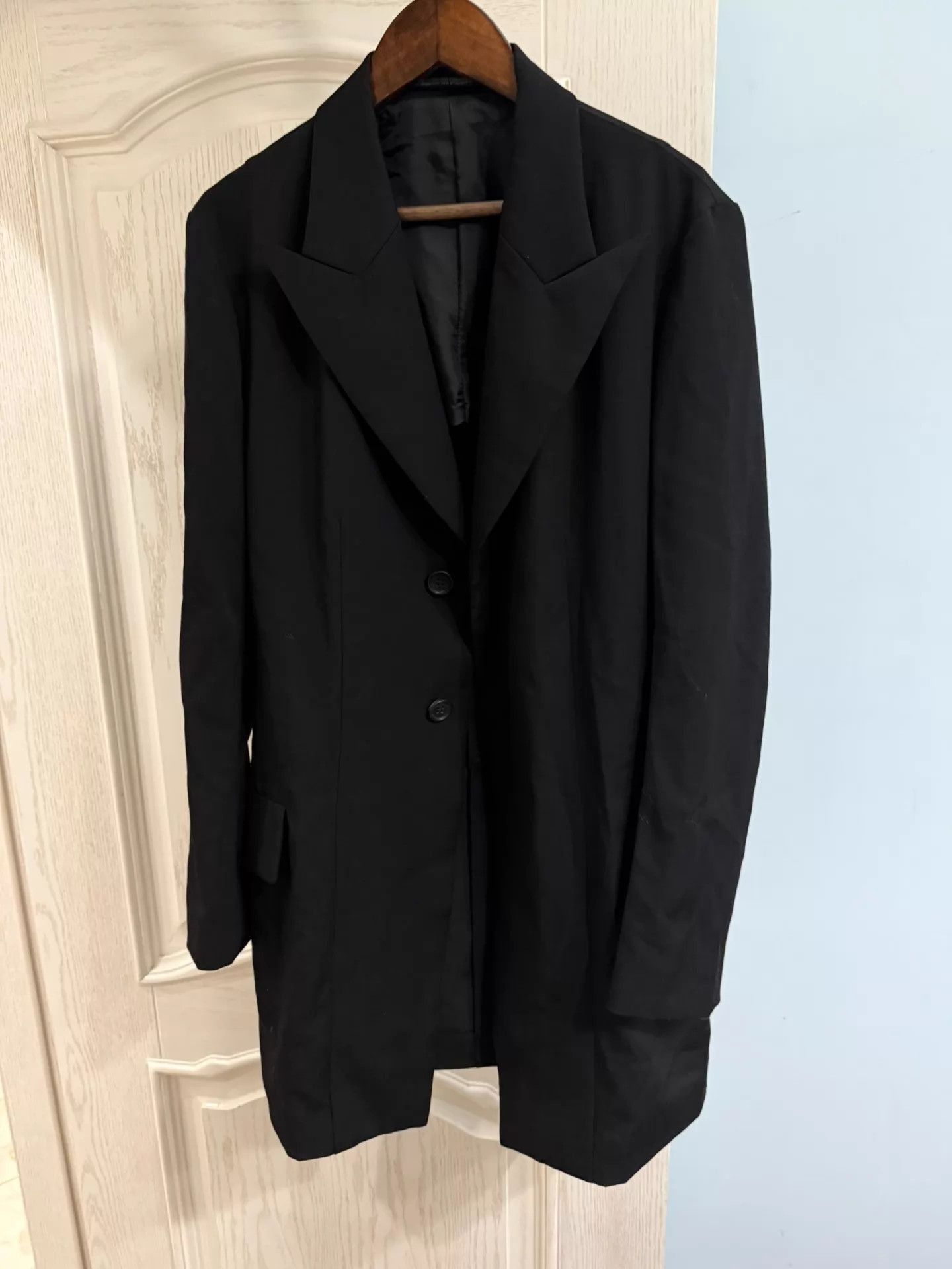Yohji Yamamoto Black Longline Single-Breasted Coat Size US S / EU 44-46 / 1 - 2 Thumbnail