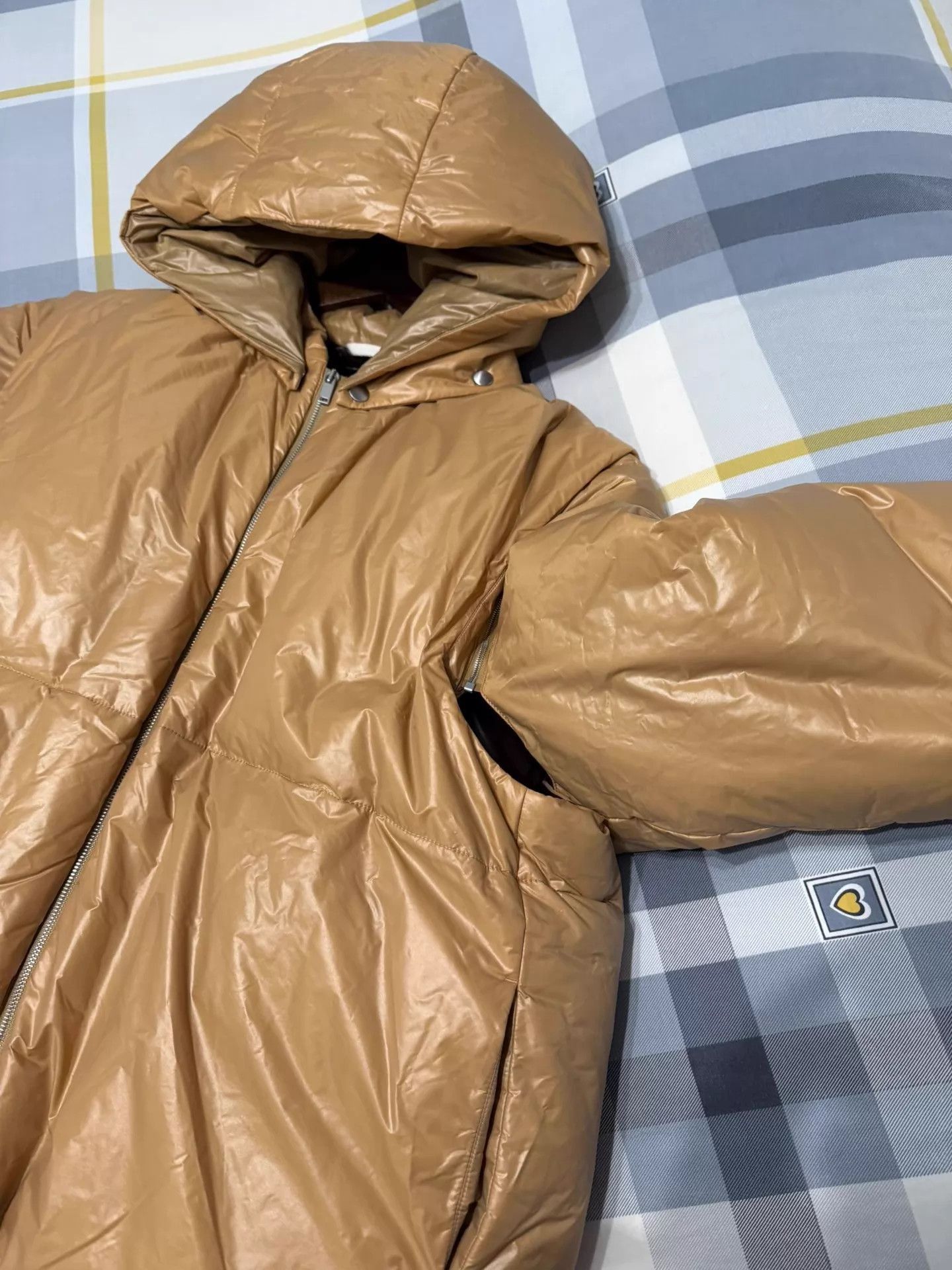 Jil Sander Brown Puffer Jacket with Hood Size S Size US S / EU 44-46 / 1 - 8 Thumbnail