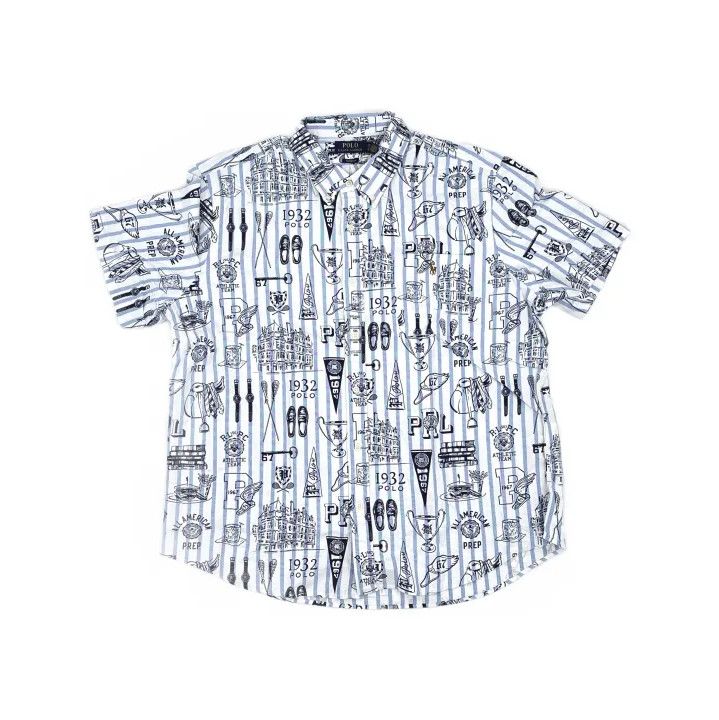 Polo Ralph Lauren Polo Ralph Lauren FW24 All-Over Logo Print Short-Sleeve Shirt Size US XXL / EU 58 / 5 - 2 Thumbnail