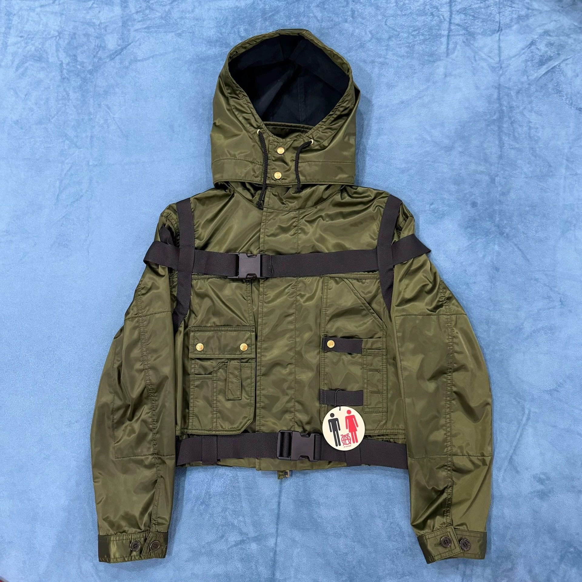 Jean Paul Gaultier Green Cropped Jacket with Utility Straps XS Size US XS / EU 42 / 0 - 2 Thumbnail