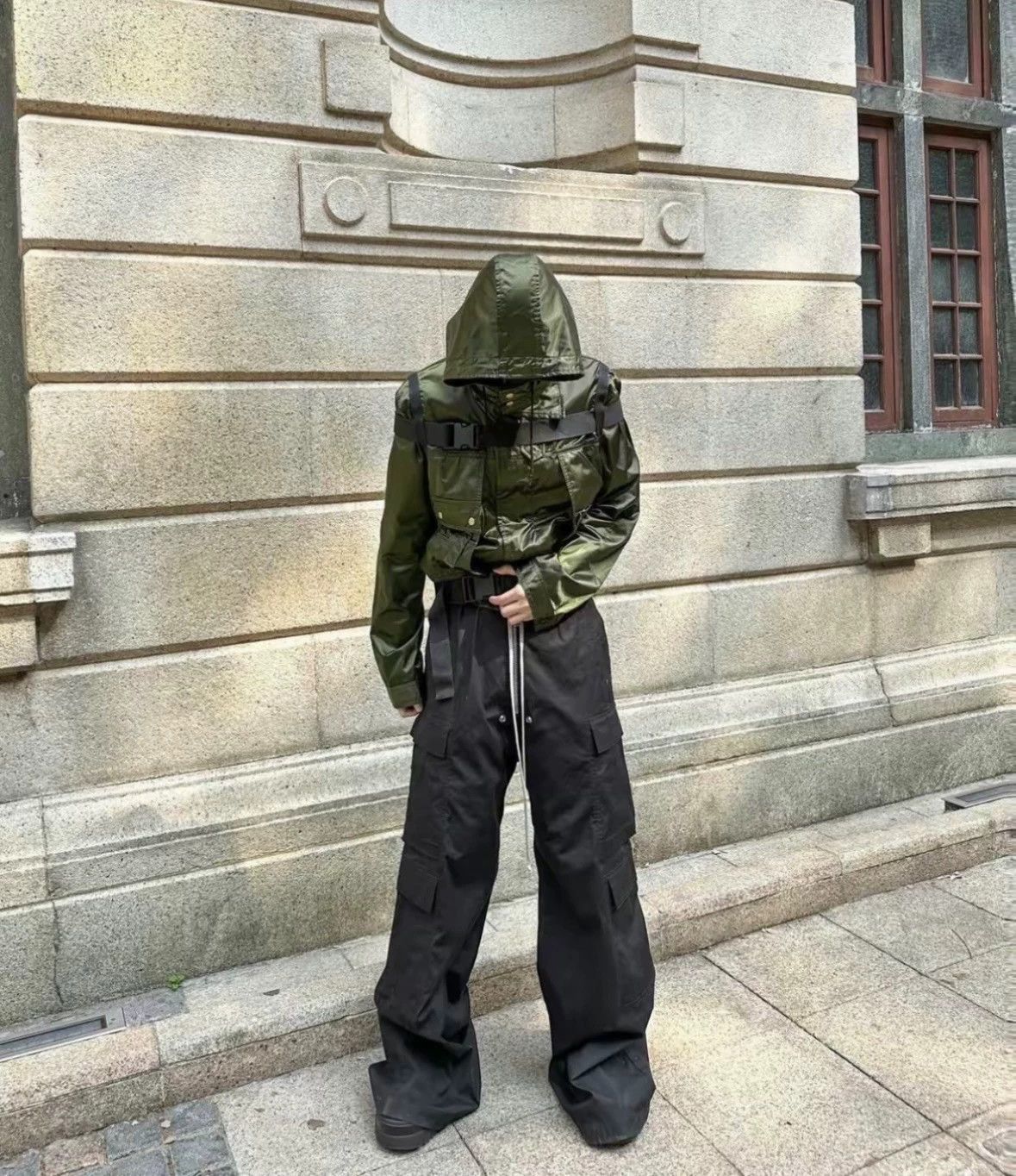 Jean Paul Gaultier Green Cropped Jacket with Utility Straps XS Size US XS / EU 42 / 0 - 4 Thumbnail