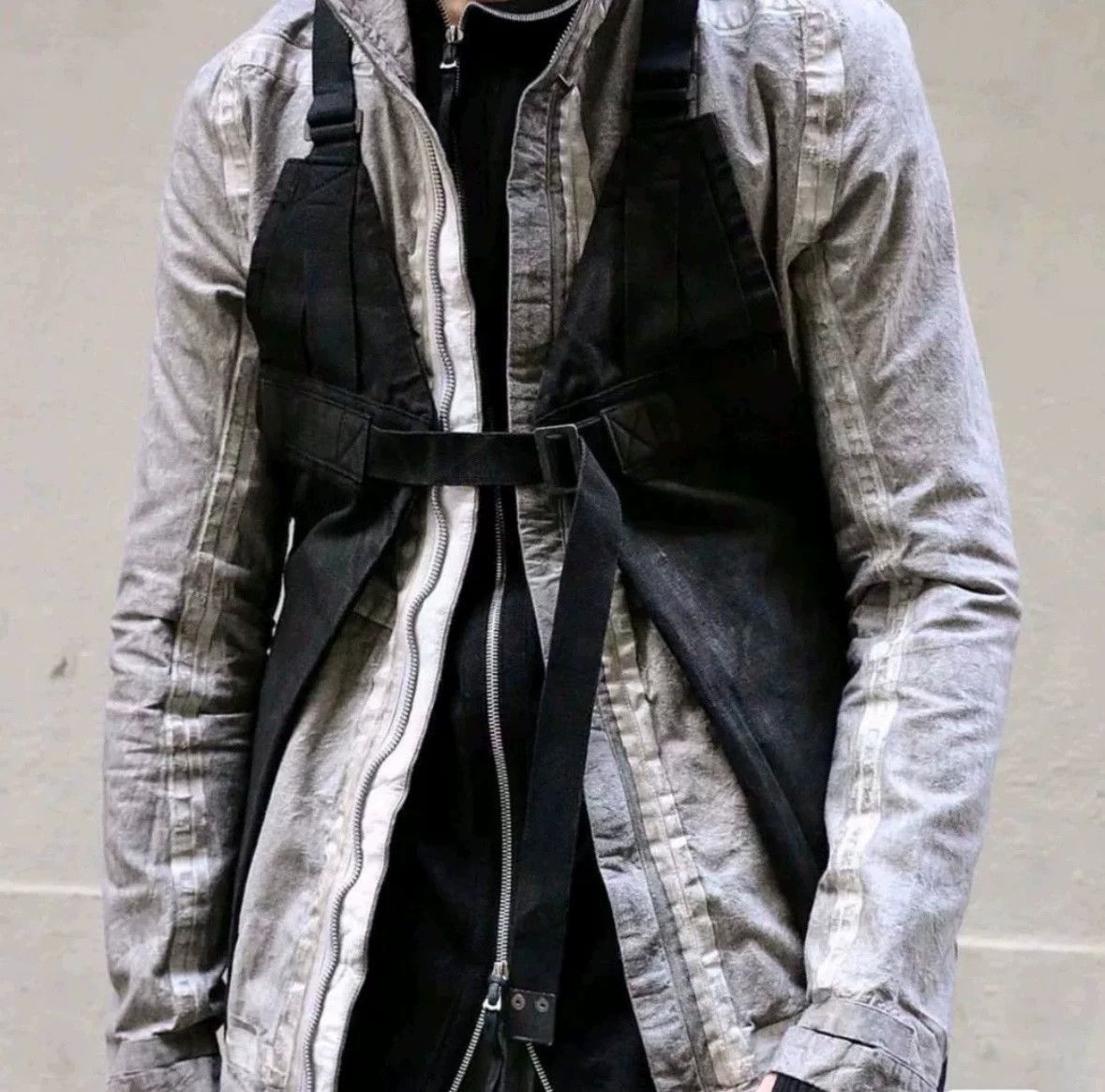 Boris Bidjan Saberi Gray Hooded Button-Front Jacket Size US S / EU 44-46 / 1 - 2 Thumbnail